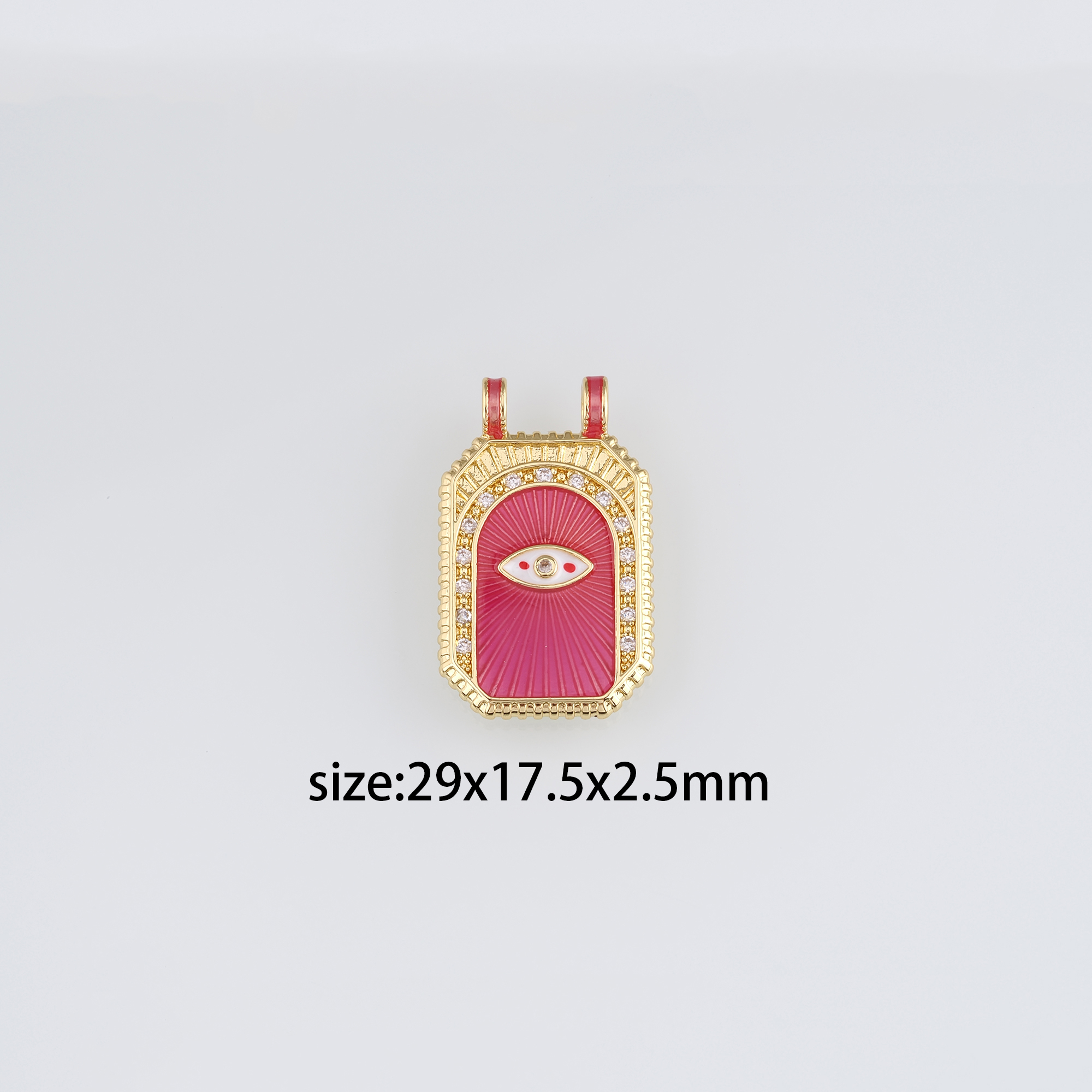 18K Gold Filled Evil Eye Pendant,Enamel Evil Eye Charm Earrings Necklace for DIY Jewelry Making Supply