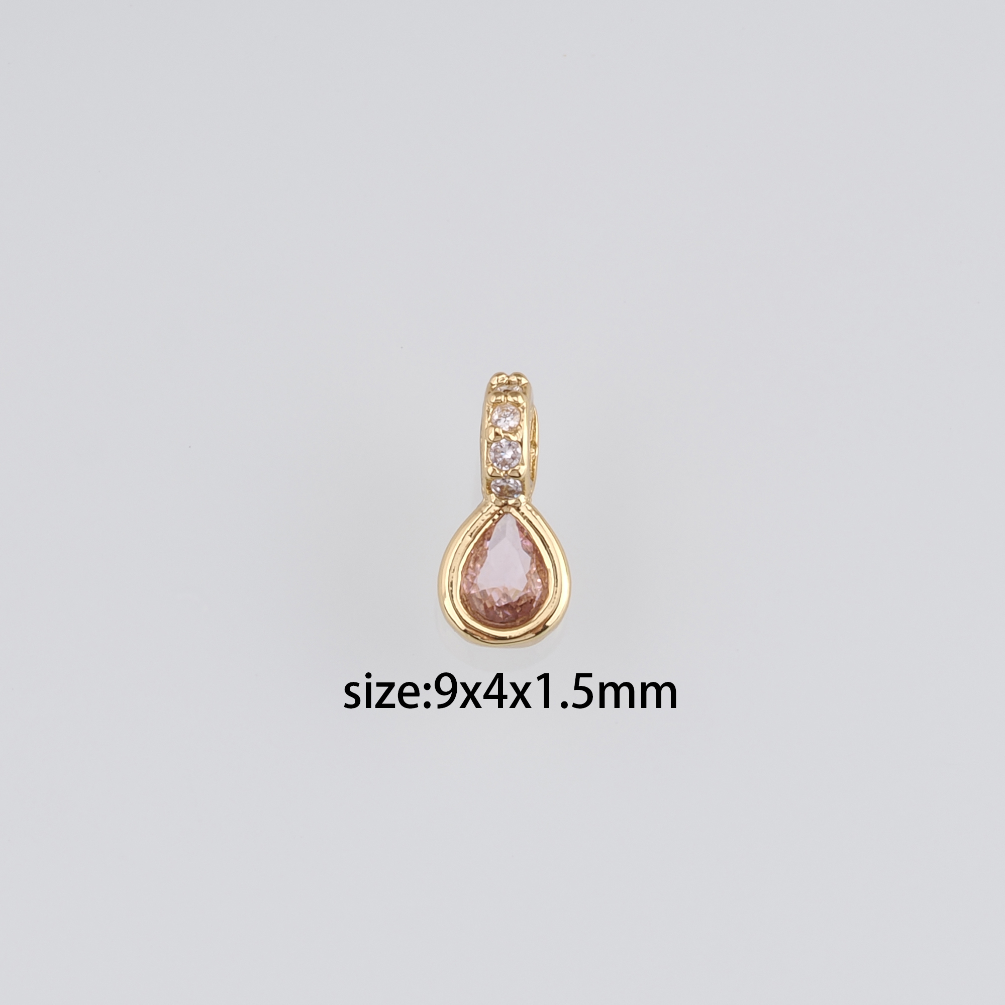 18K Gold Filled Teardrop Pendant,Water Drop Charm Earrings Necklace for DIY Jewelry Making Supply