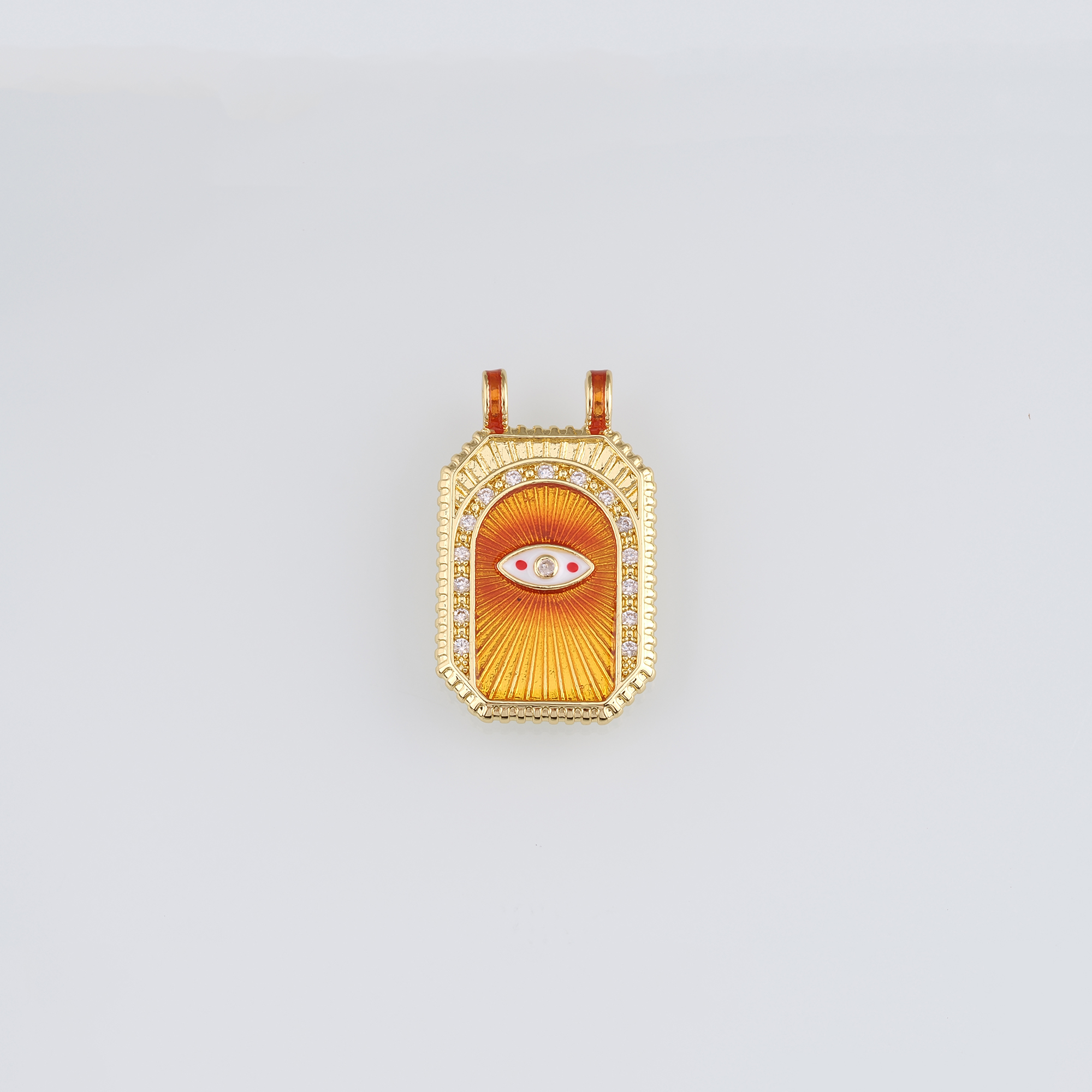 18K Gold Filled Evil Eye Pendant,Enamel Evil Eye Charm Earrings Necklace for DIY Jewelry Making Supply