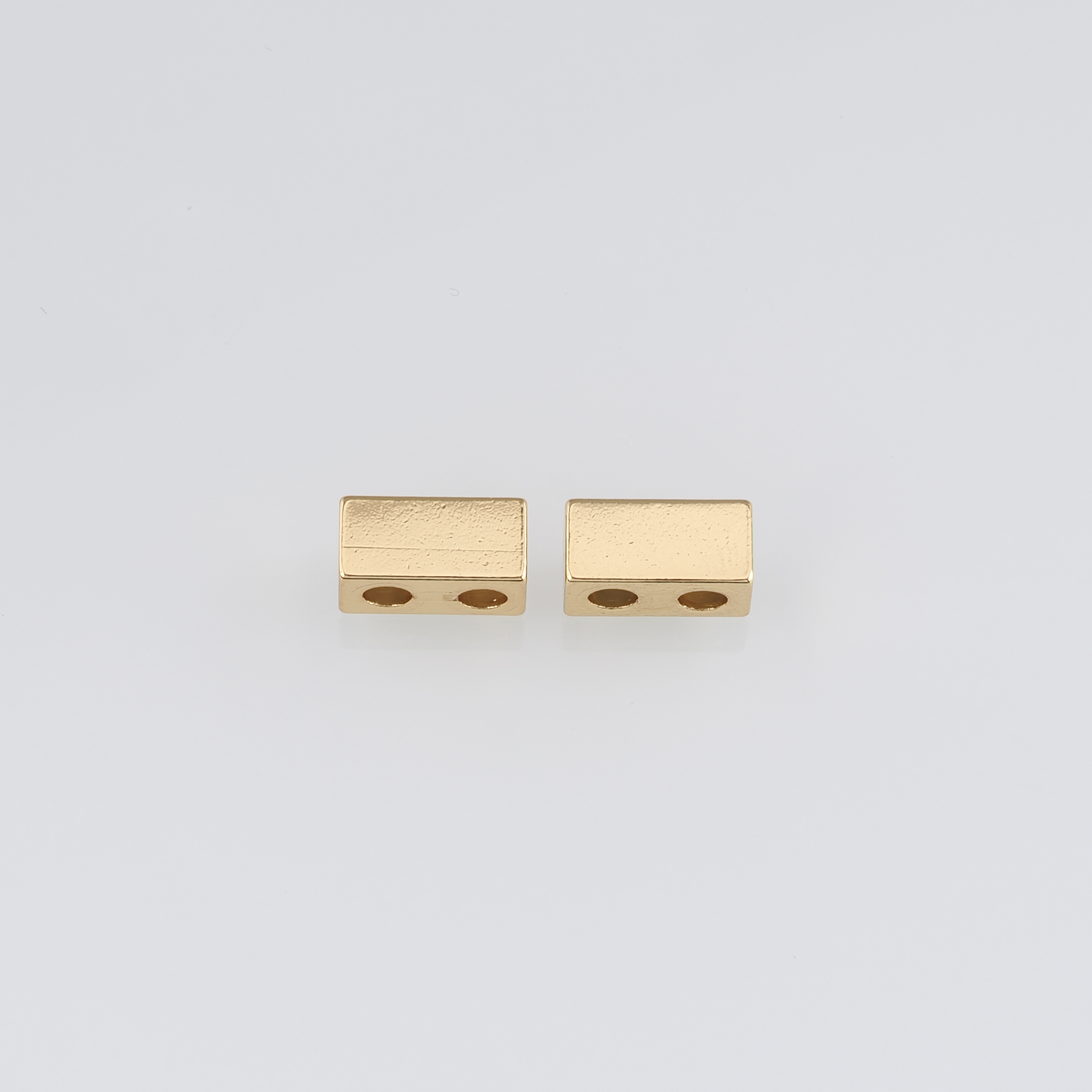 18K Gold Filled Sliding Bead With Silicone,Gold Double Hole Slider Beads,DIY Jewelry Making Supply