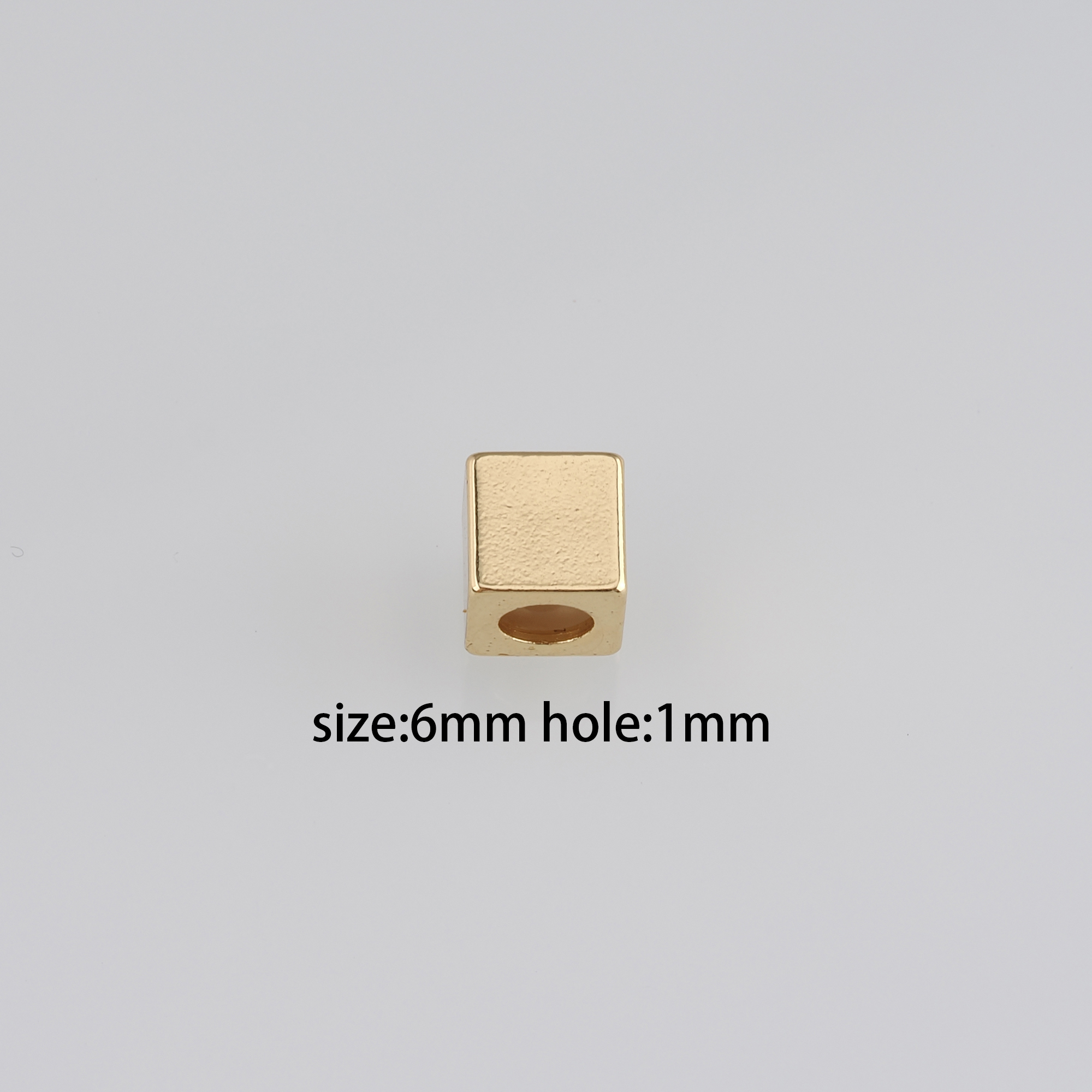 18K Gold Filled Sliding Bead With Silicone,Gold Cube Slider Beads,DIY Jewelry Making Supply