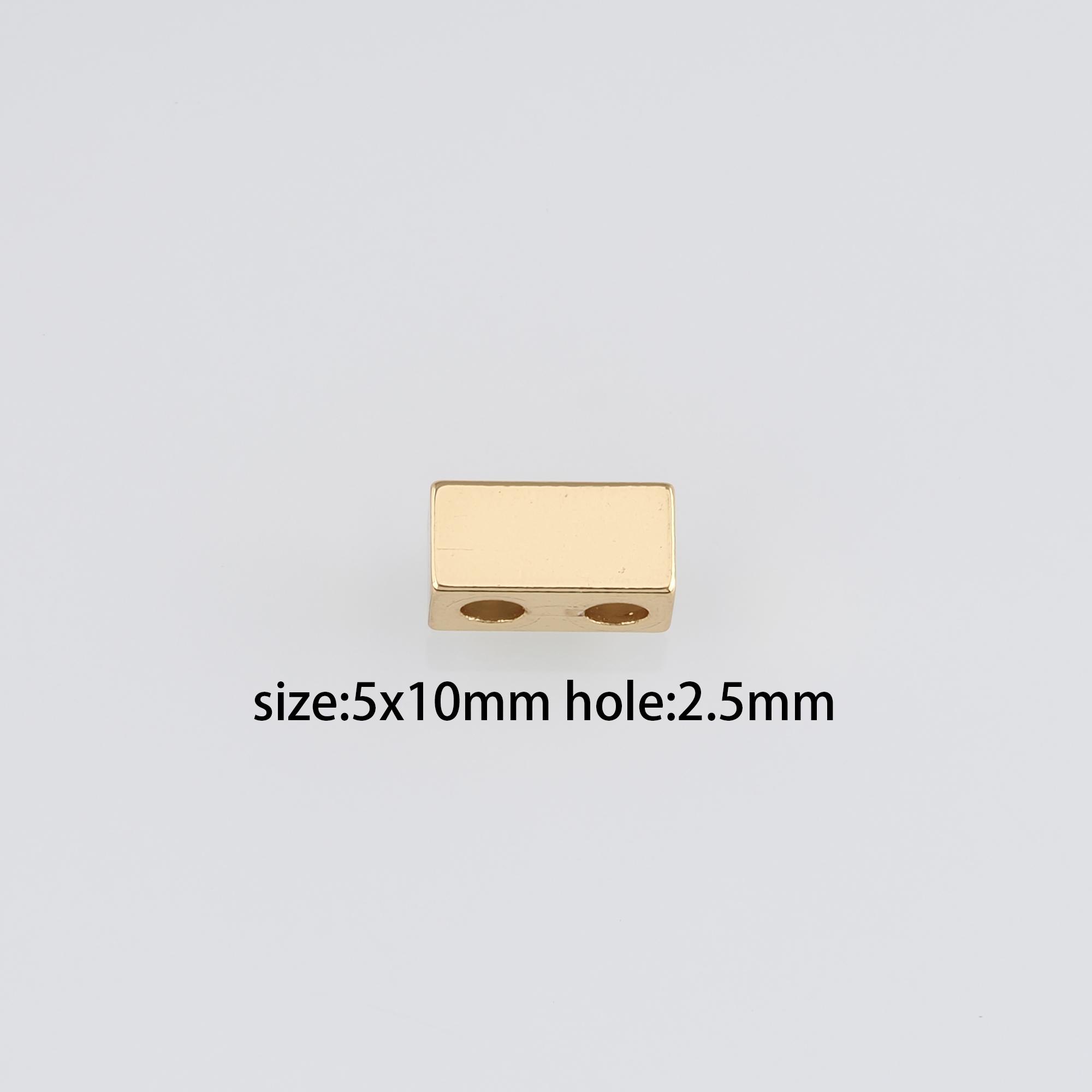 18K Gold Filled Sliding Bead With Silicone,Gold Double Hole Slider Beads,DIY Jewelry Making Supply