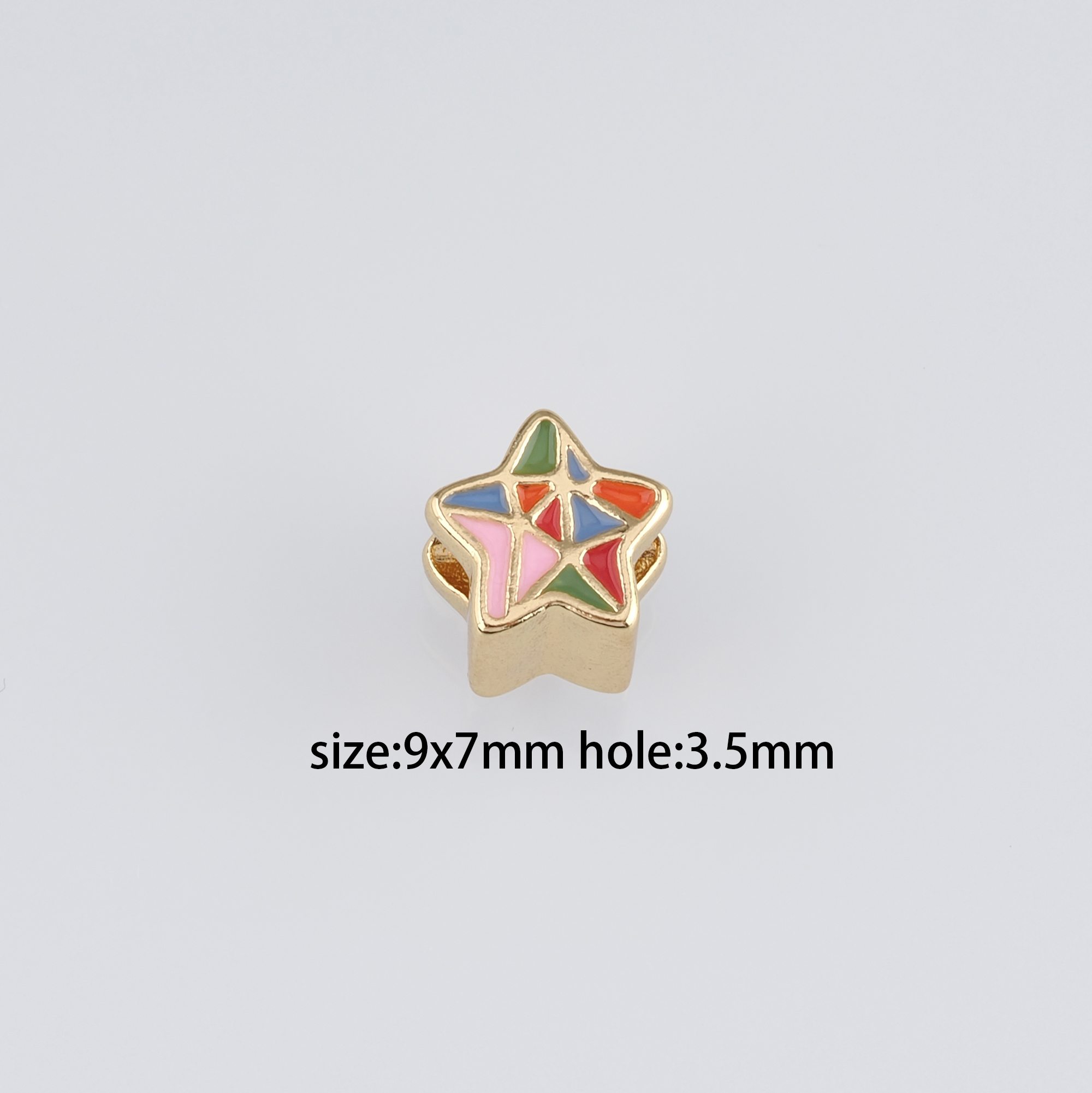 18K Gold Filled Star Spacer Beads,Enamel Star Bead,Celestial Spacer Beads,Necklace And Bracelet Making,DIY Jewelry Supply