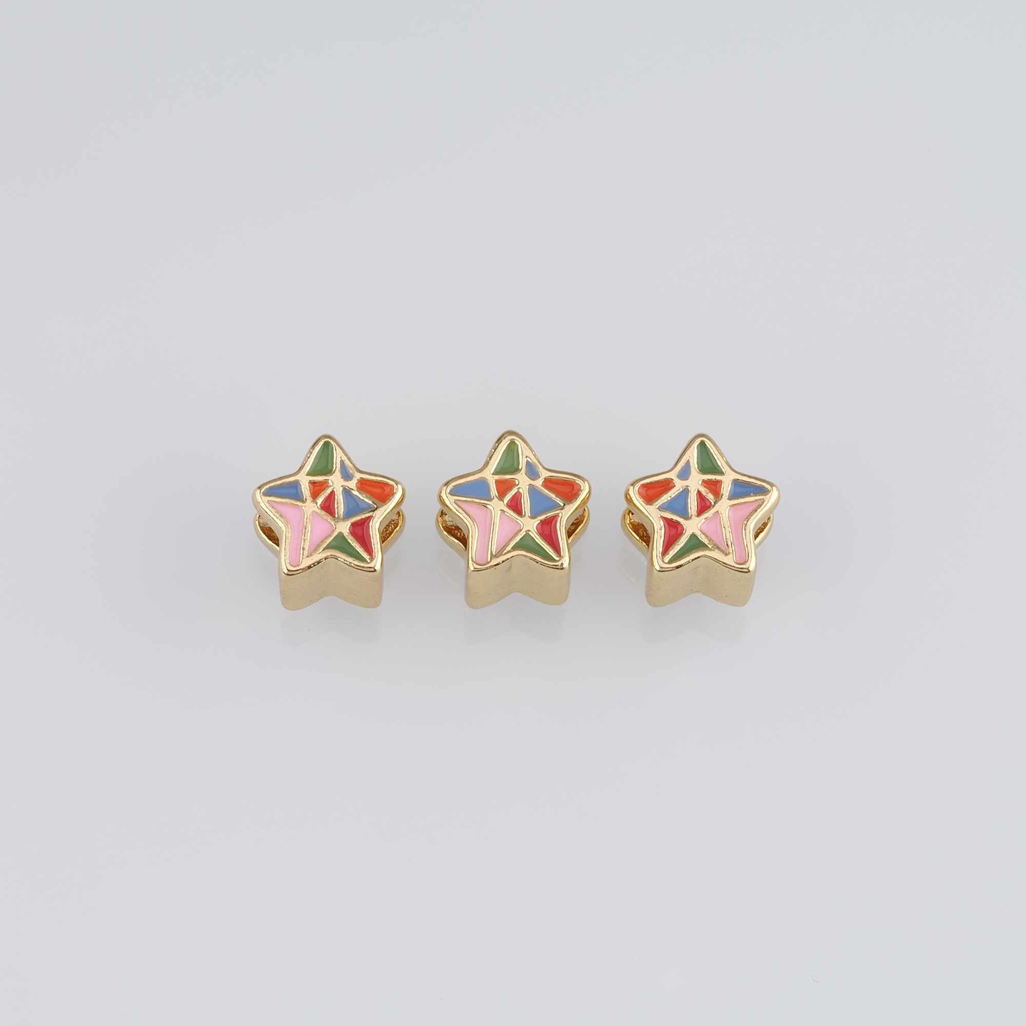18K Gold Filled Star Spacer Beads,Enamel Star Bead,Celestial Spacer Beads,Necklace And Bracelet Making,DIY Jewelry Supply