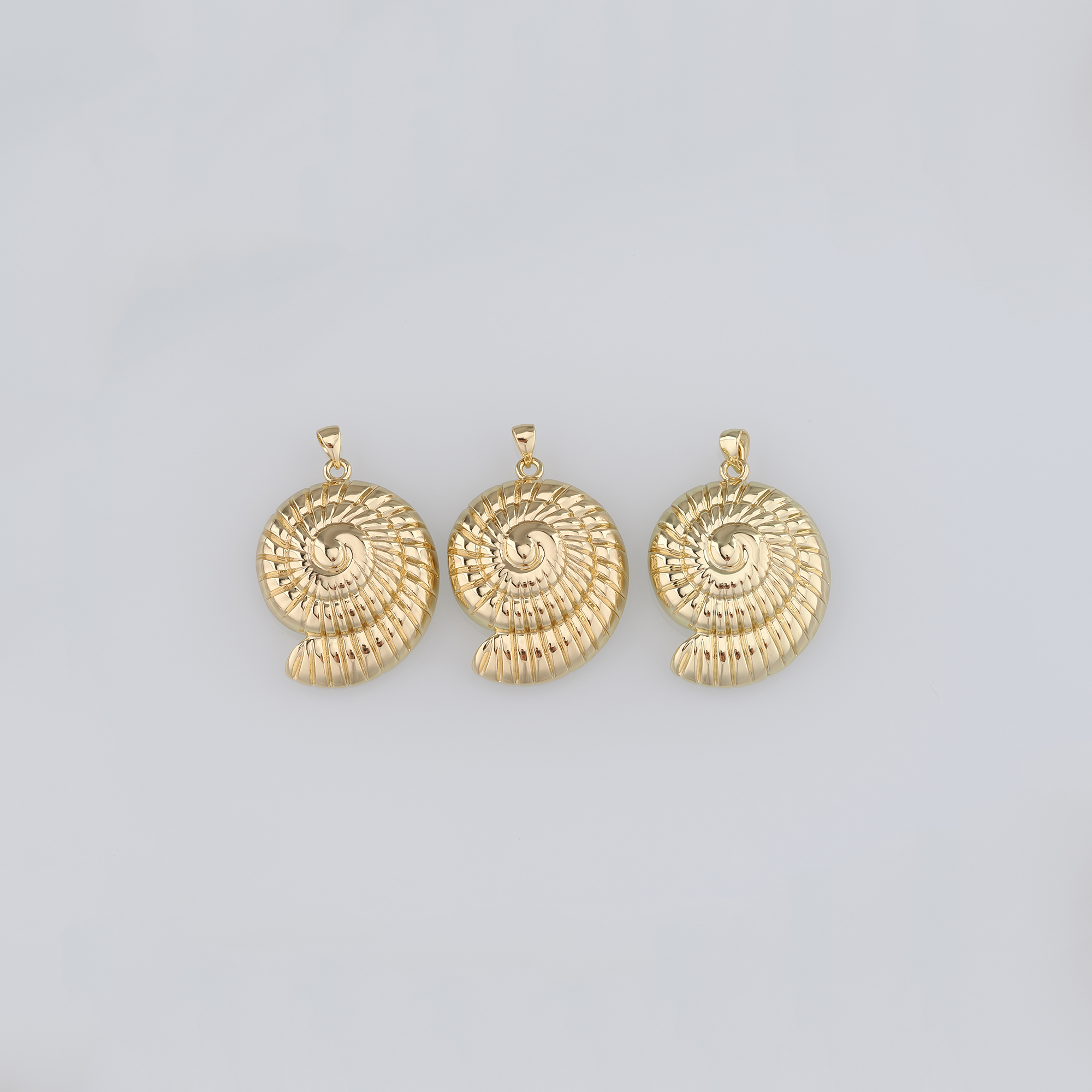 18K Gold Filled Conch Shell Pendant,Ocean Shell Charm Earrings Necklace for DIY Jewelry Making Supply