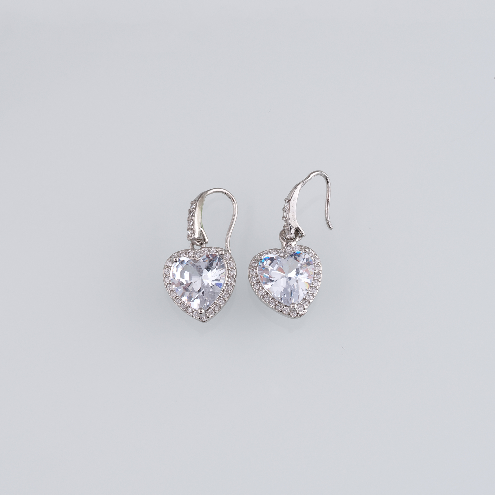 18K Gold Filled Heart Stud Earrings,CZ Micro Pave Heart Earrings,Dainty Earrings,Minimalist Earring,Gift for Wife