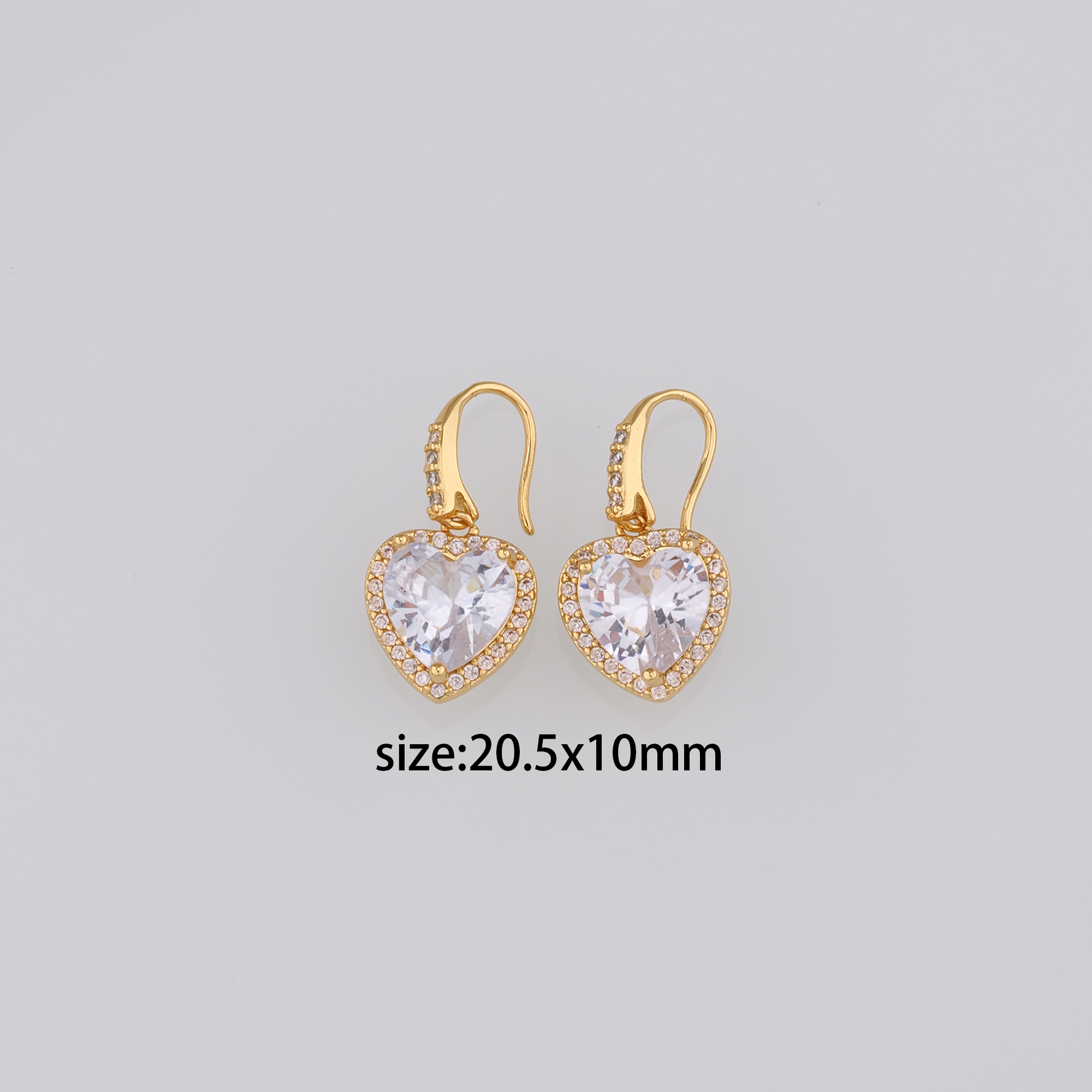 18K Gold Filled Heart Stud Earrings,CZ Micro Pave Heart Earrings,Dainty Earrings,Minimalist Earring,Gift for Wife