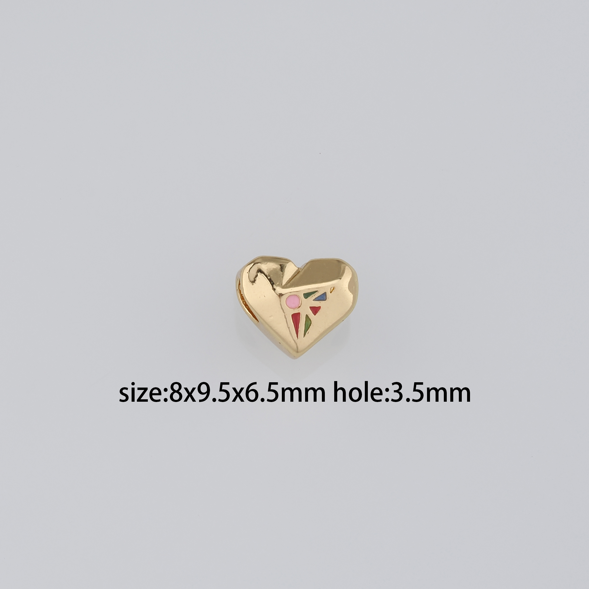 18K Gold Filled Heart Spacer Beads,Heart Bead for Bracelet Jewelry Necklace Making Supply