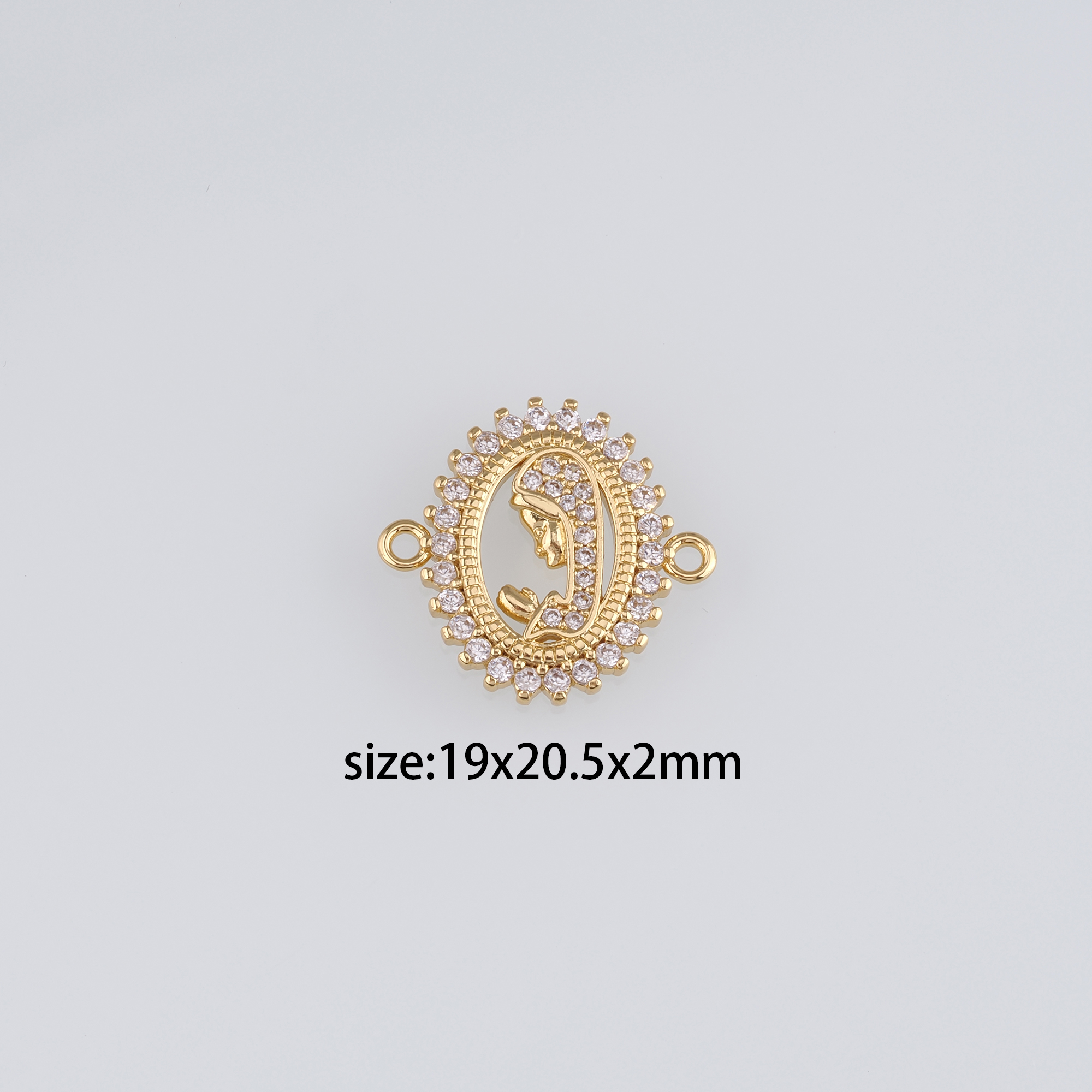 18K Gold Filled Virgin Mary Connector,Religious Charm Necklace Bracelet for DIY Jewelry Making Supply