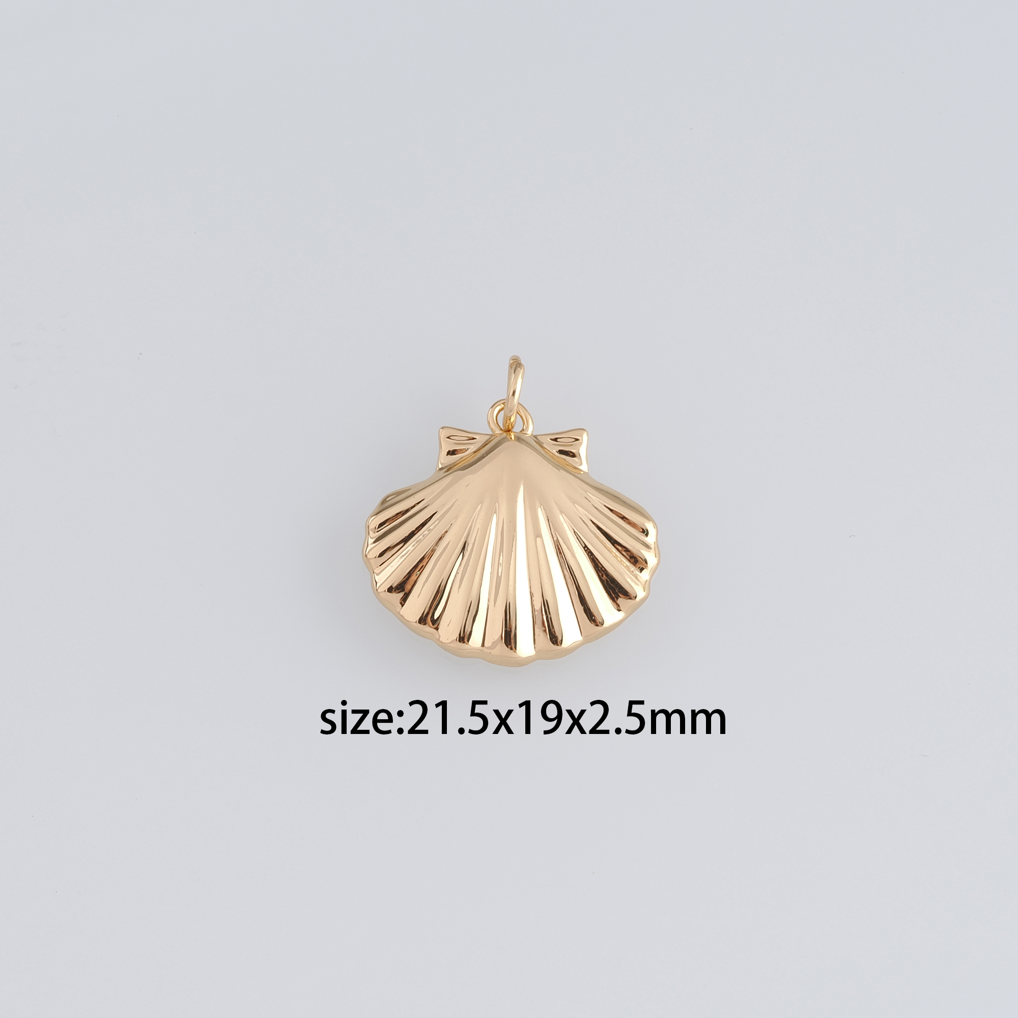 18K Gold Filled Scallop Pendant,Ocean Scallop Charm Earrings Necklace for DIY Jewelry Making Supply