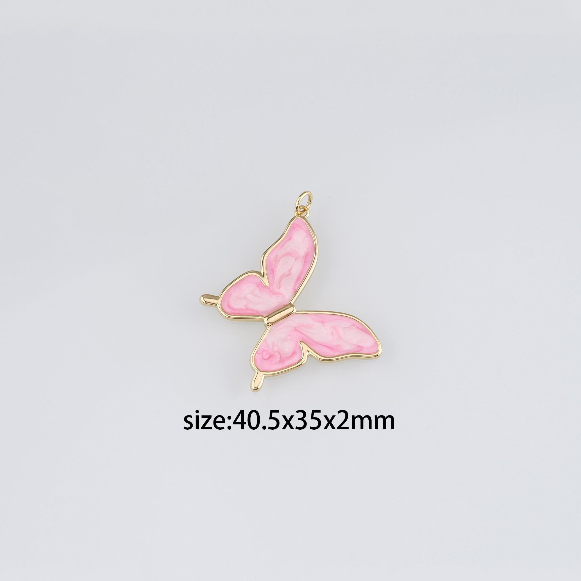 18K Gold Filled Butterfly Pendant,Enamel Butterfly Charm Earrings Necklace for DIY Jewelry Making Supply