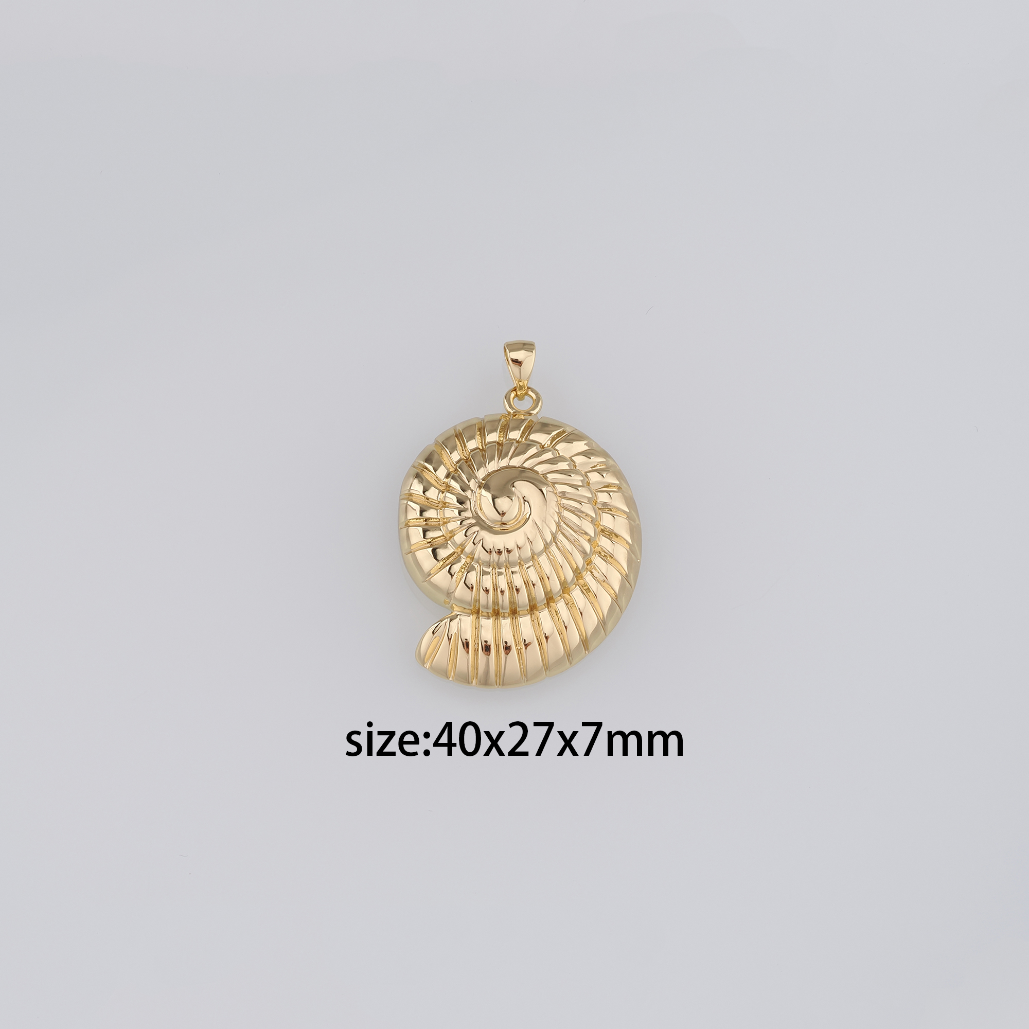 18K Gold Filled Conch Shell Pendant,Ocean Shell Charm Earrings Necklace for DIY Jewelry Making Supply