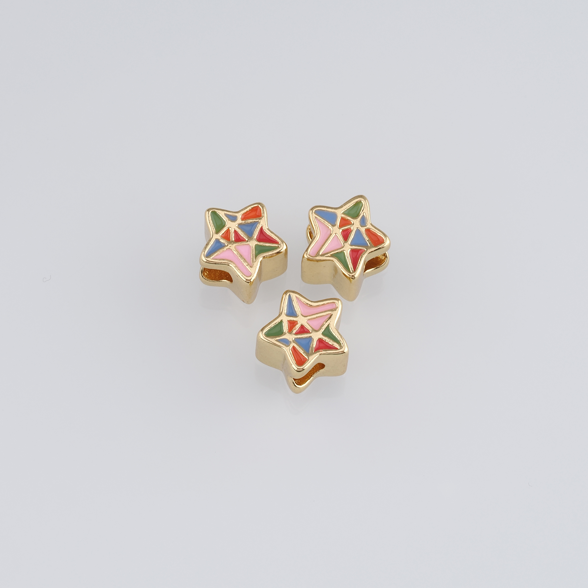 18K Gold Filled Star Spacer Beads,Enamel Star Bead,Celestial Spacer Beads,Necklace And Bracelet Making,DIY Jewelry Supply