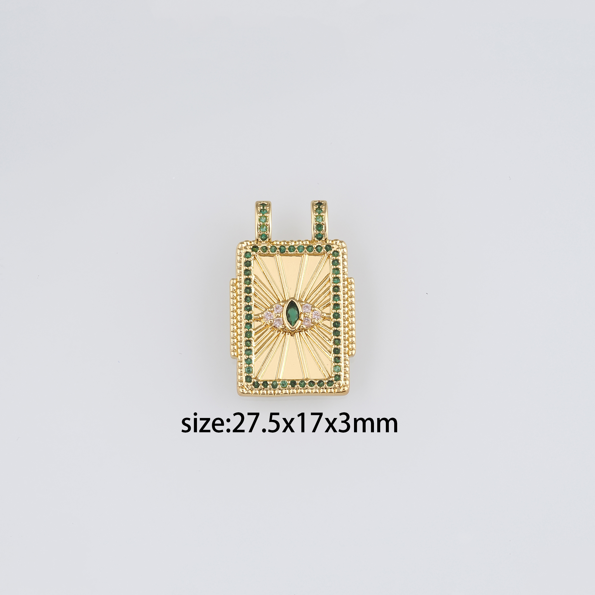 18K Gold Filled Evil Eye Pendant,CZ Micro Pave Evil Eye Charm Earrings Necklace for DIY Jewelry Making Supply