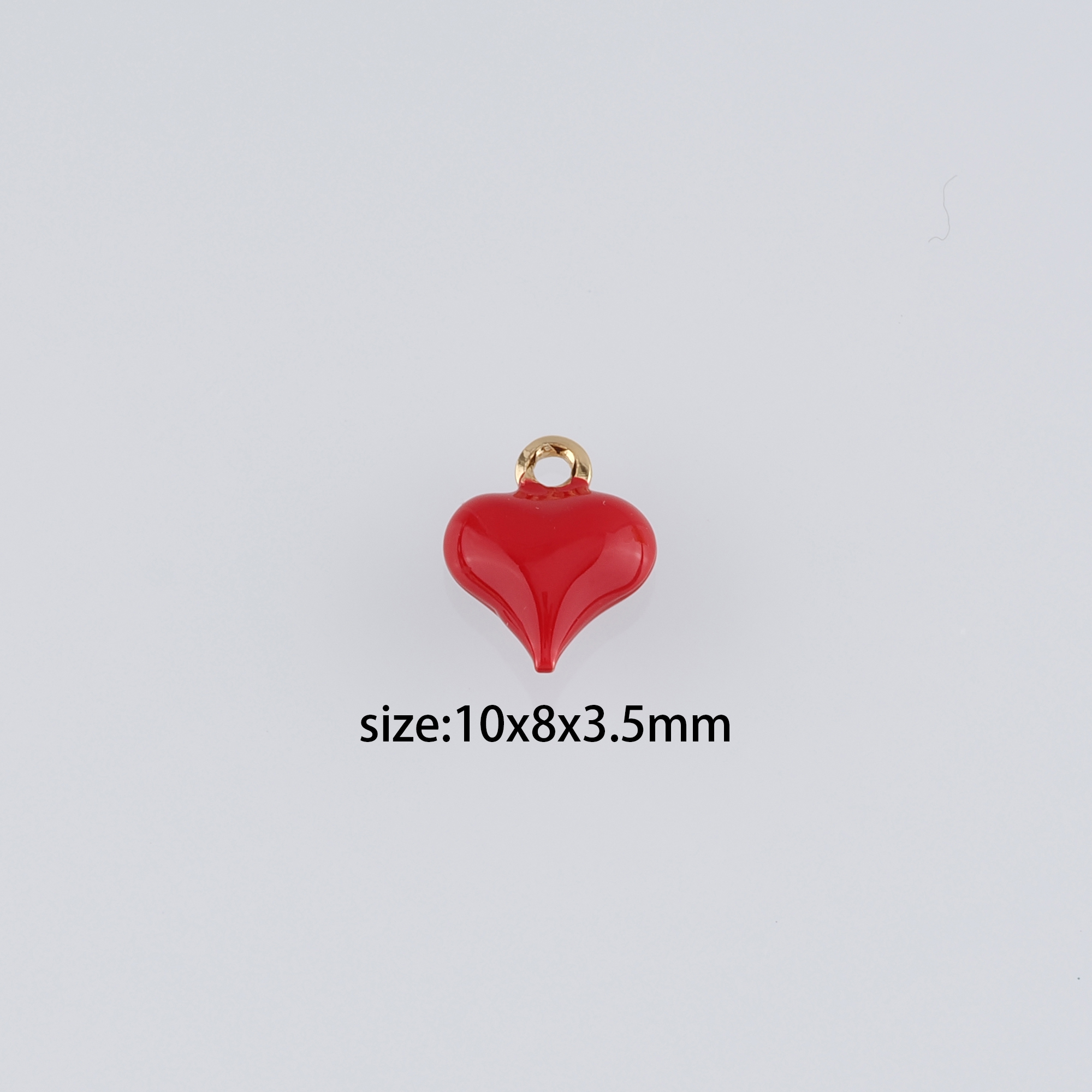 18K Gold Filled Heart Pendant,Enamel Heart Charm Earrings Necklace for DIY Jewelry Making Supply