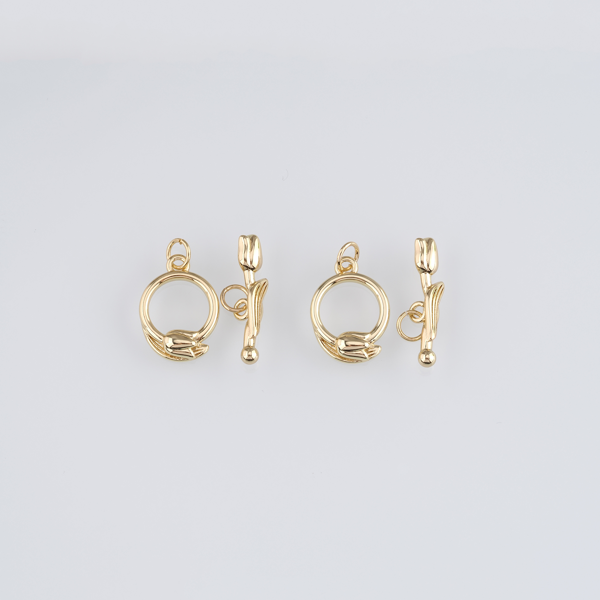 18K Gold Filled OT Clasp,Tulip OT Clasp Bracelet Necklace for DIY Jewelry Finding Necklace Bracelet