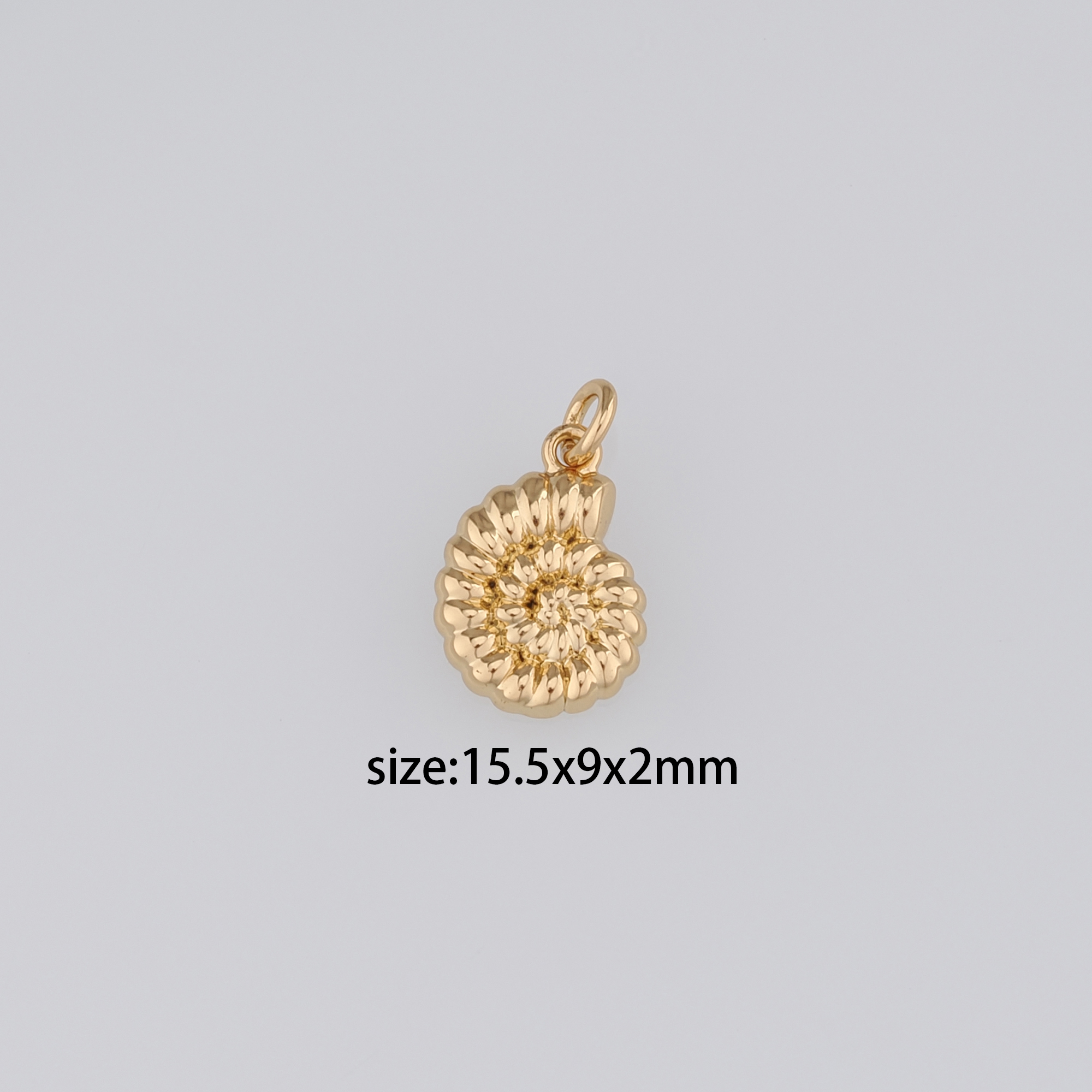 18K Gold Filled Conch Shell Pendant,Ocean Shell Charm Earrings Necklace for DIY Jewelry Making Supply