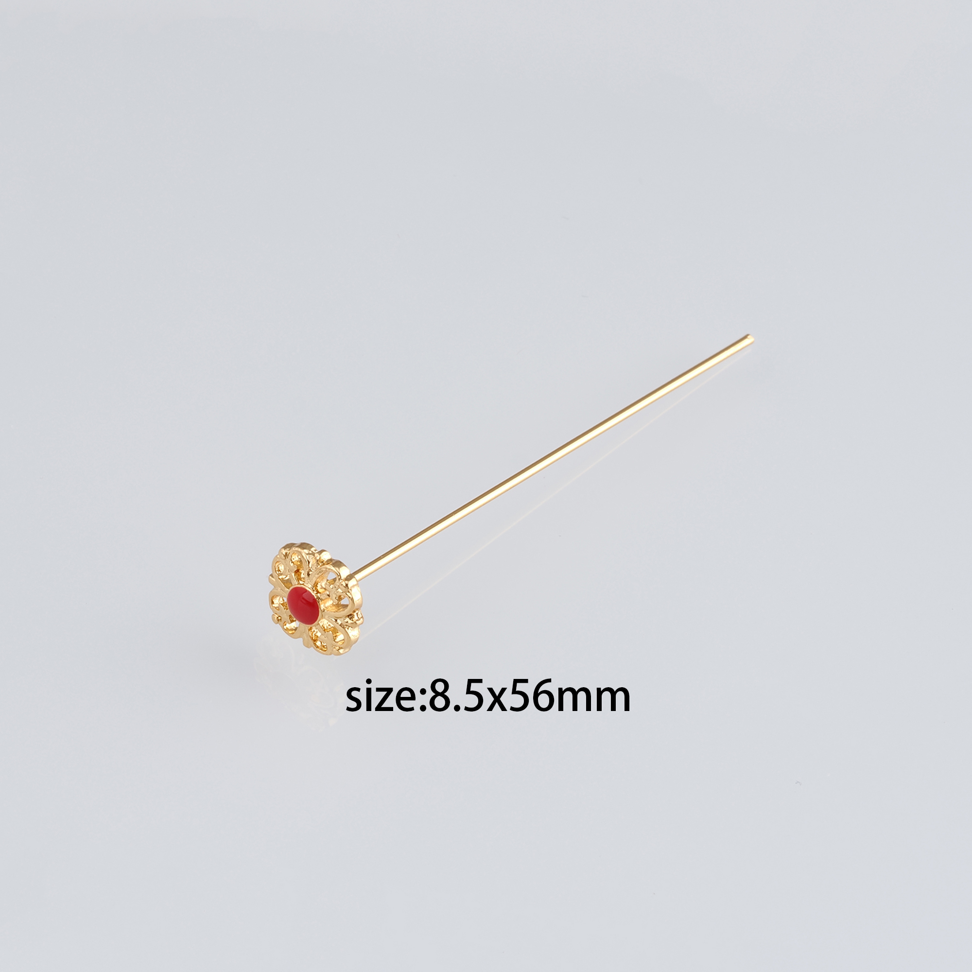 18K Gold Filled Flower Head Pins,Gold Ball Needle Charm Earrings Necklace for DIY Jewelry Making Supply