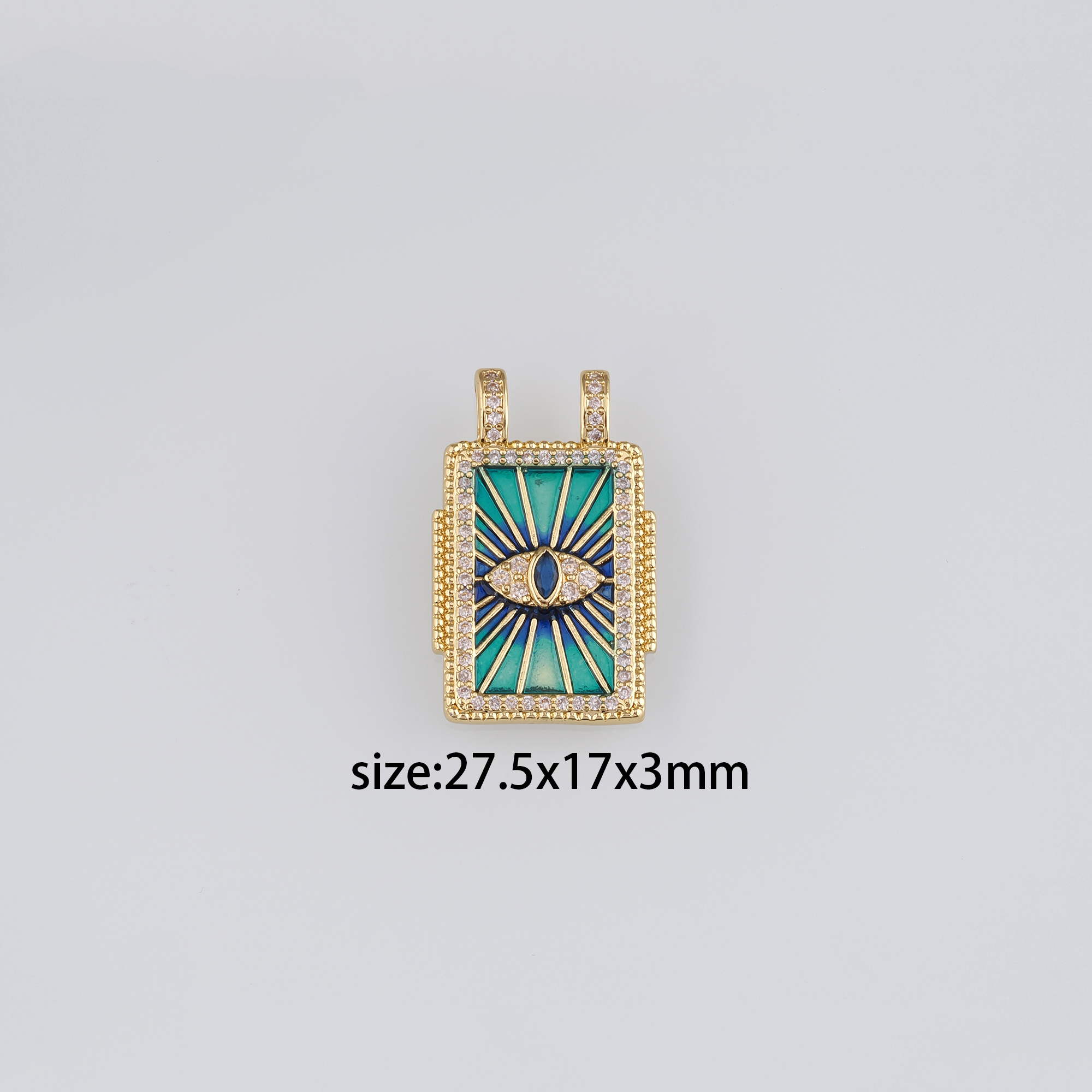 18K Gold Filled Evil Eye Pendant,Enamel Evil Eye Charm Earrings Necklace for DIY Jewelry Making Supply