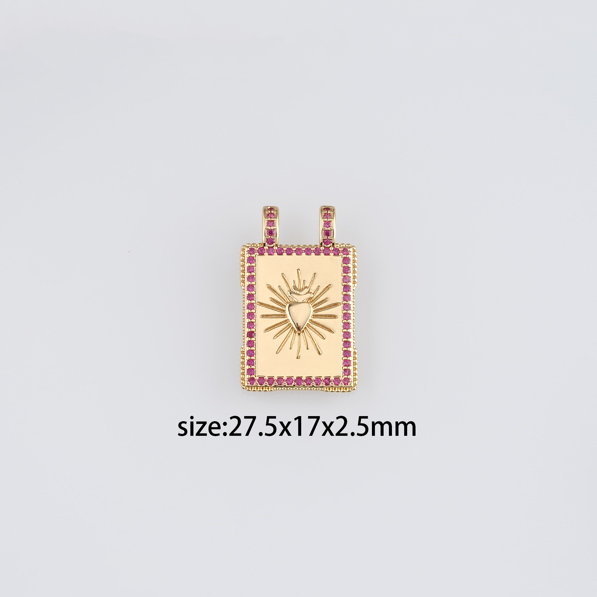 18K Gold Filled Sacred Heart Pendant,Dainty Sacred Heart Charm Earrings Necklace for DIY Jewelry Making Supply