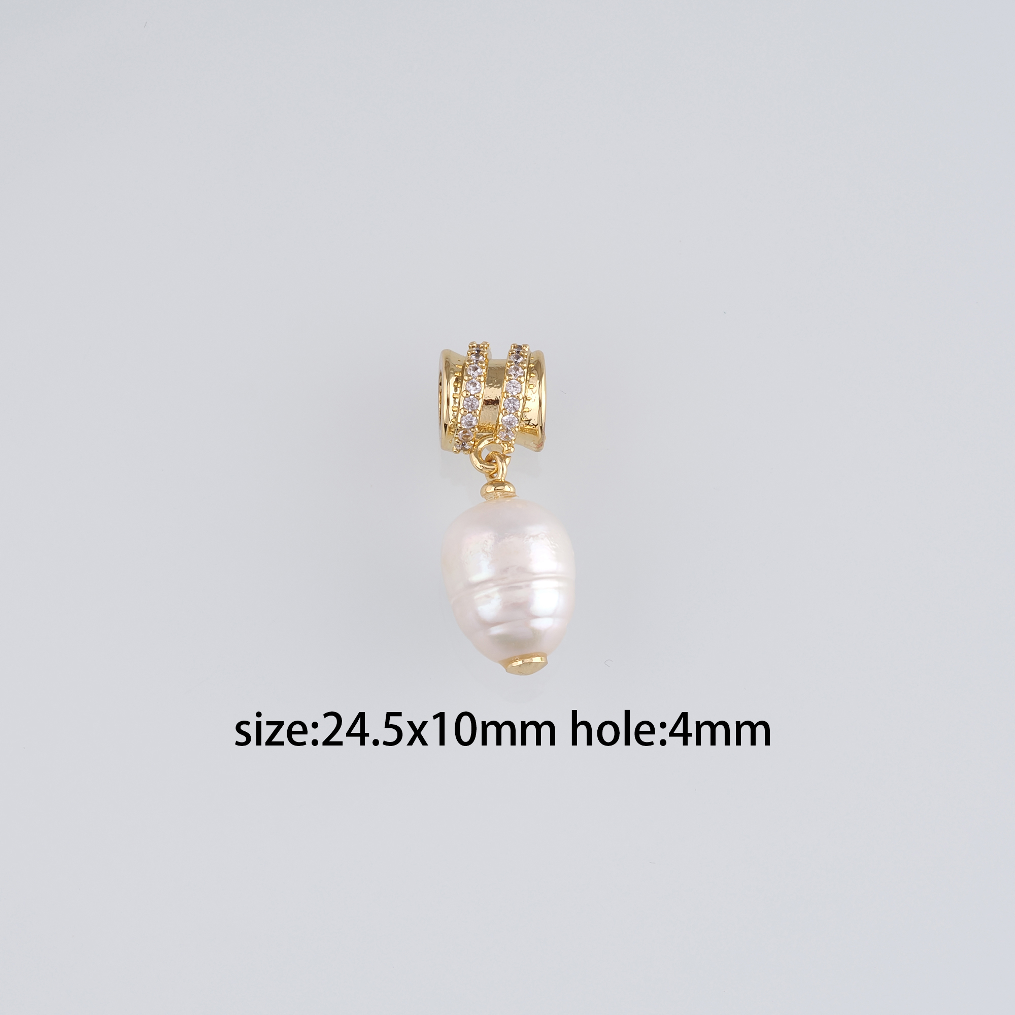 18K Gold Filled Cylinder Spacer Beads,CZ Micro Pave Barrel Beads for Bracelet Jewelry Necklace Making Supply
