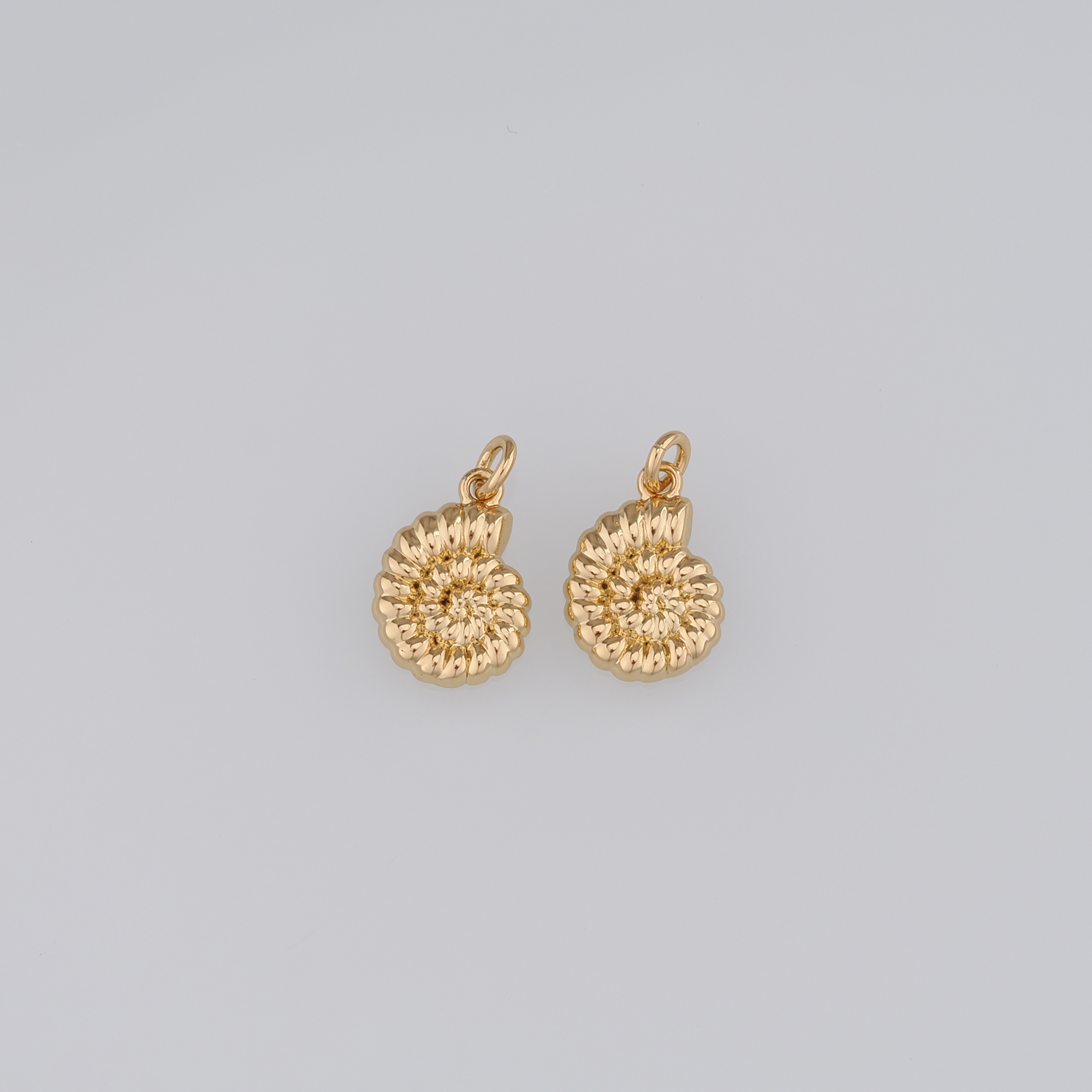 18K Gold Filled Conch Shell Pendant,Ocean Shell Charm Earrings Necklace for DIY Jewelry Making Supply