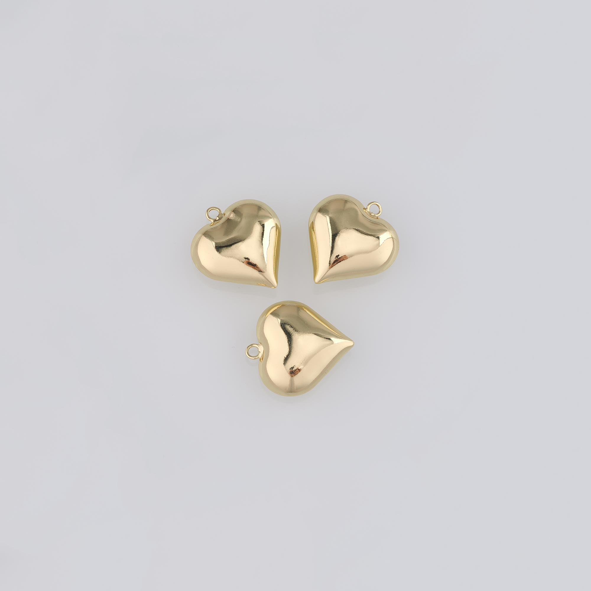 18K Gold Filled Heart Pendant,Dainty Heart Charm Earrings Necklace for DIY Jewelry Making Supply