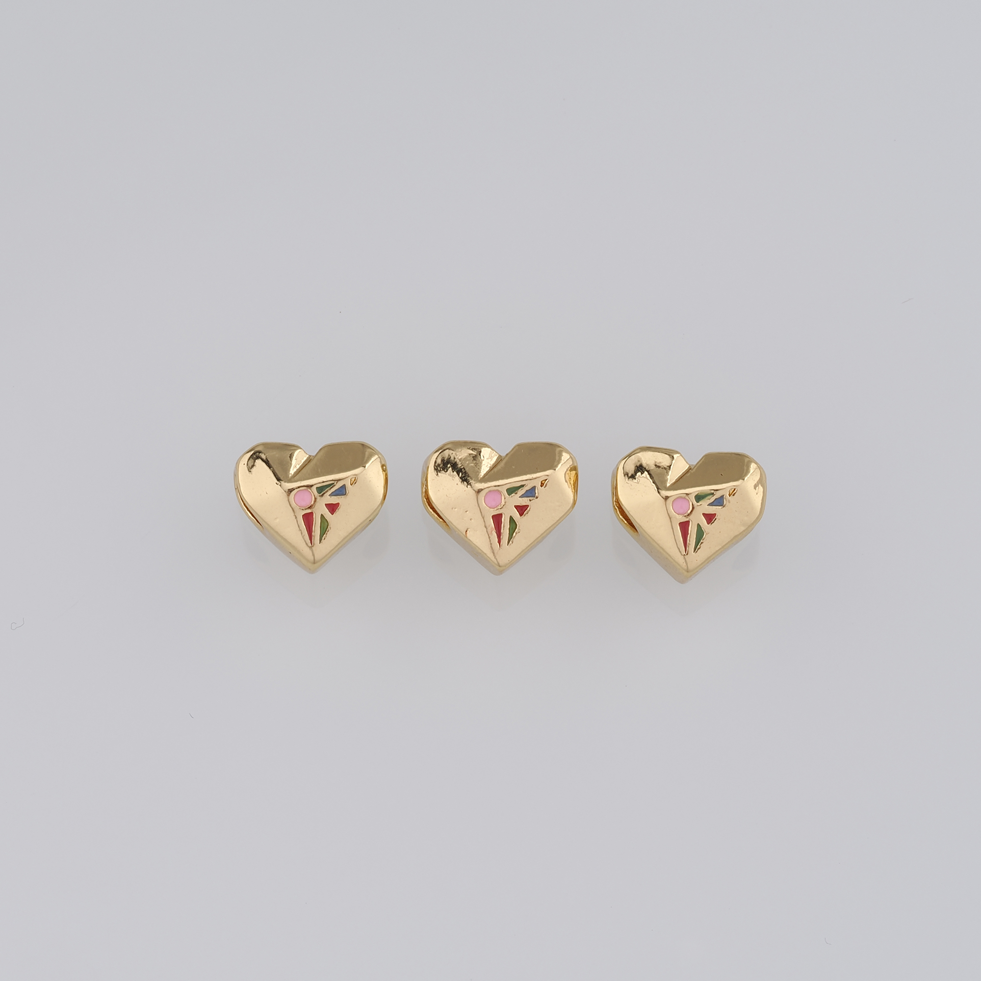 18K Gold Filled Heart Spacer Beads,Heart Bead for Bracelet Jewelry Necklace Making Supply