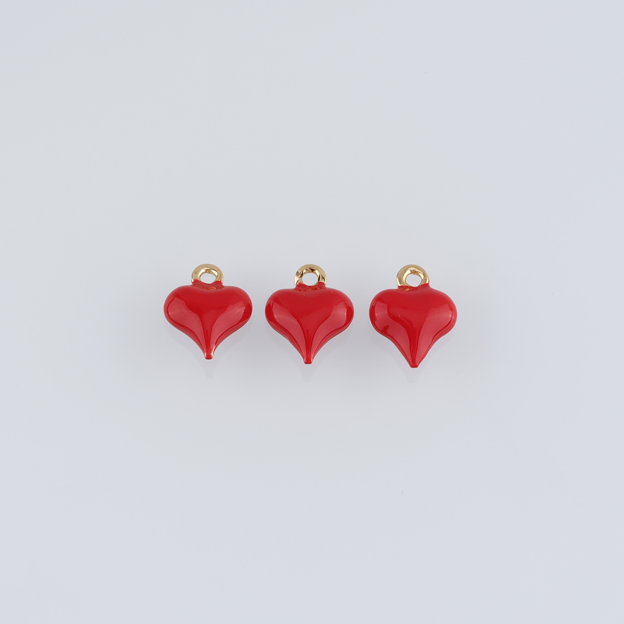 18K Gold Filled Heart Pendant,Enamel Heart Charm Earrings Necklace for DIY Jewelry Making Supply