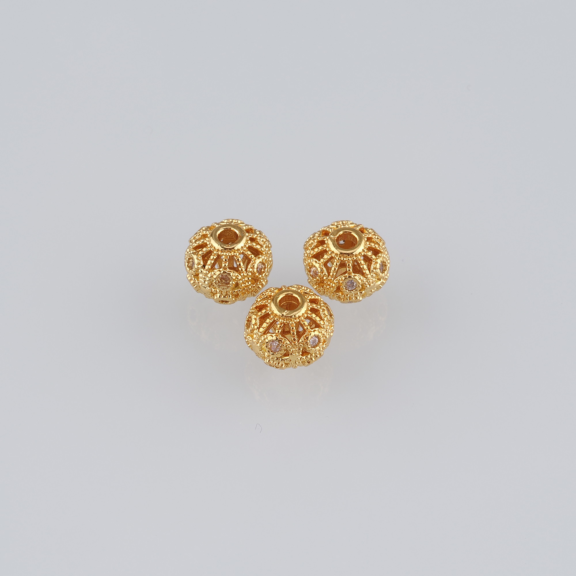 10Pcs 18K Gold Filled Round Spacer Beads,Gold Beads,Ball Bead for Bracelet Jewelry Necklace Making Supply