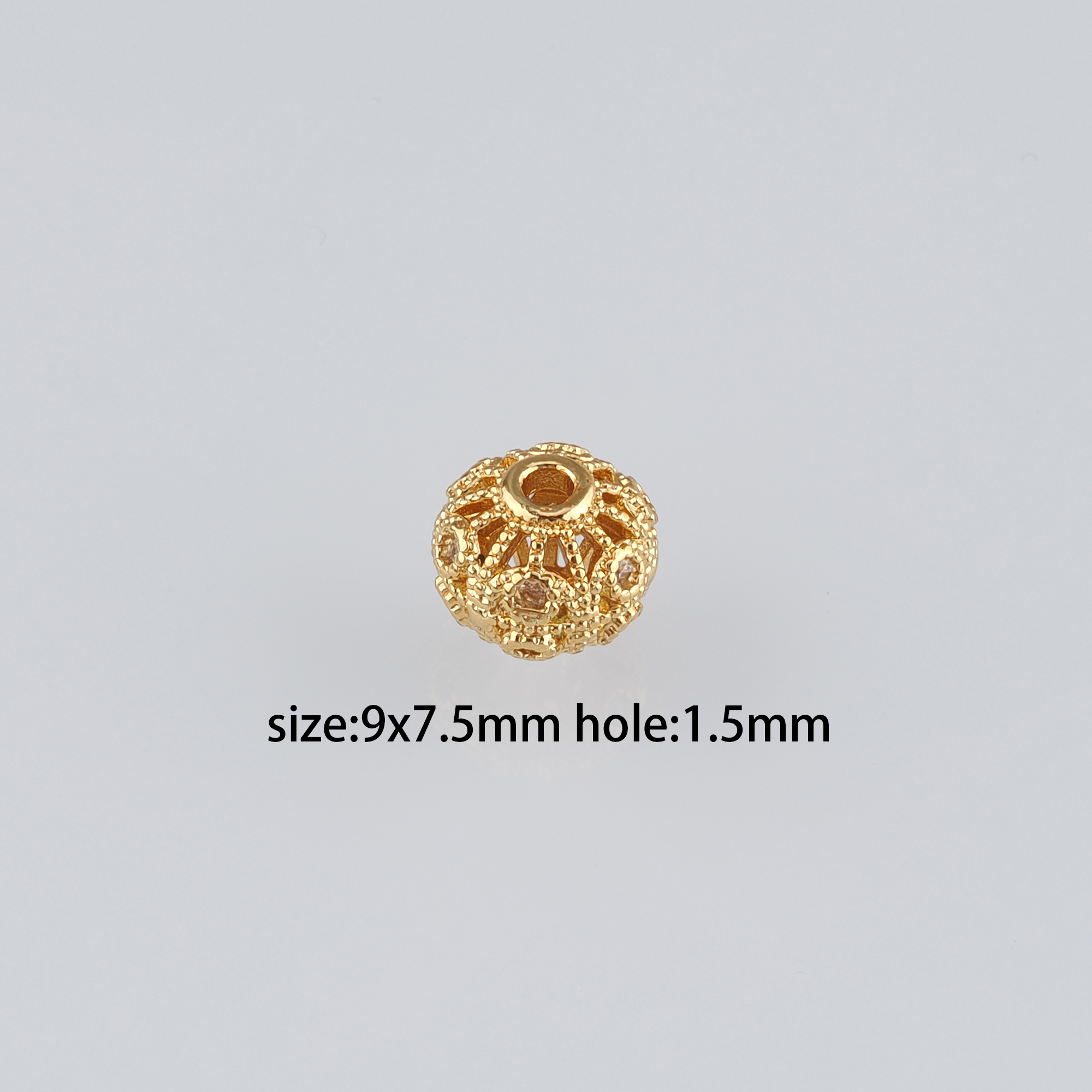 10Pcs 18K Gold Filled Round Spacer Beads,Gold Beads,Ball Bead for Bracelet Jewelry Necklace Making Supply