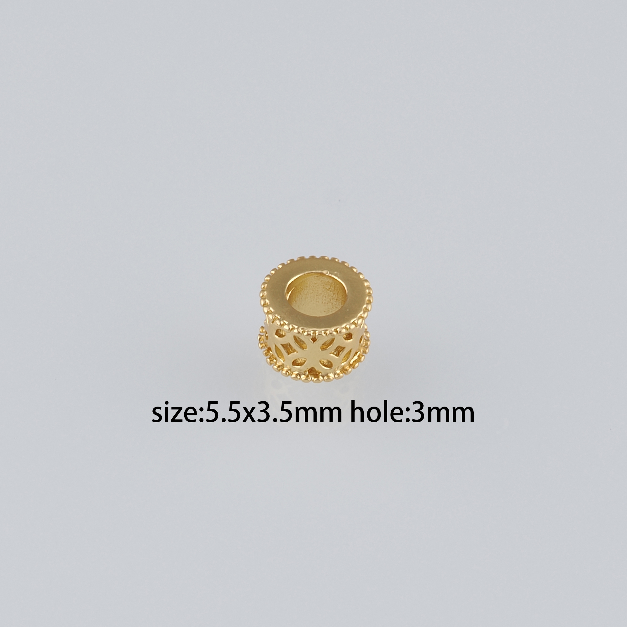 20pcs 18K Gold Filled Barrel Spacer Beads,Dainty Barrel Beads for Bracelet Jewelry Necklace Making Supply