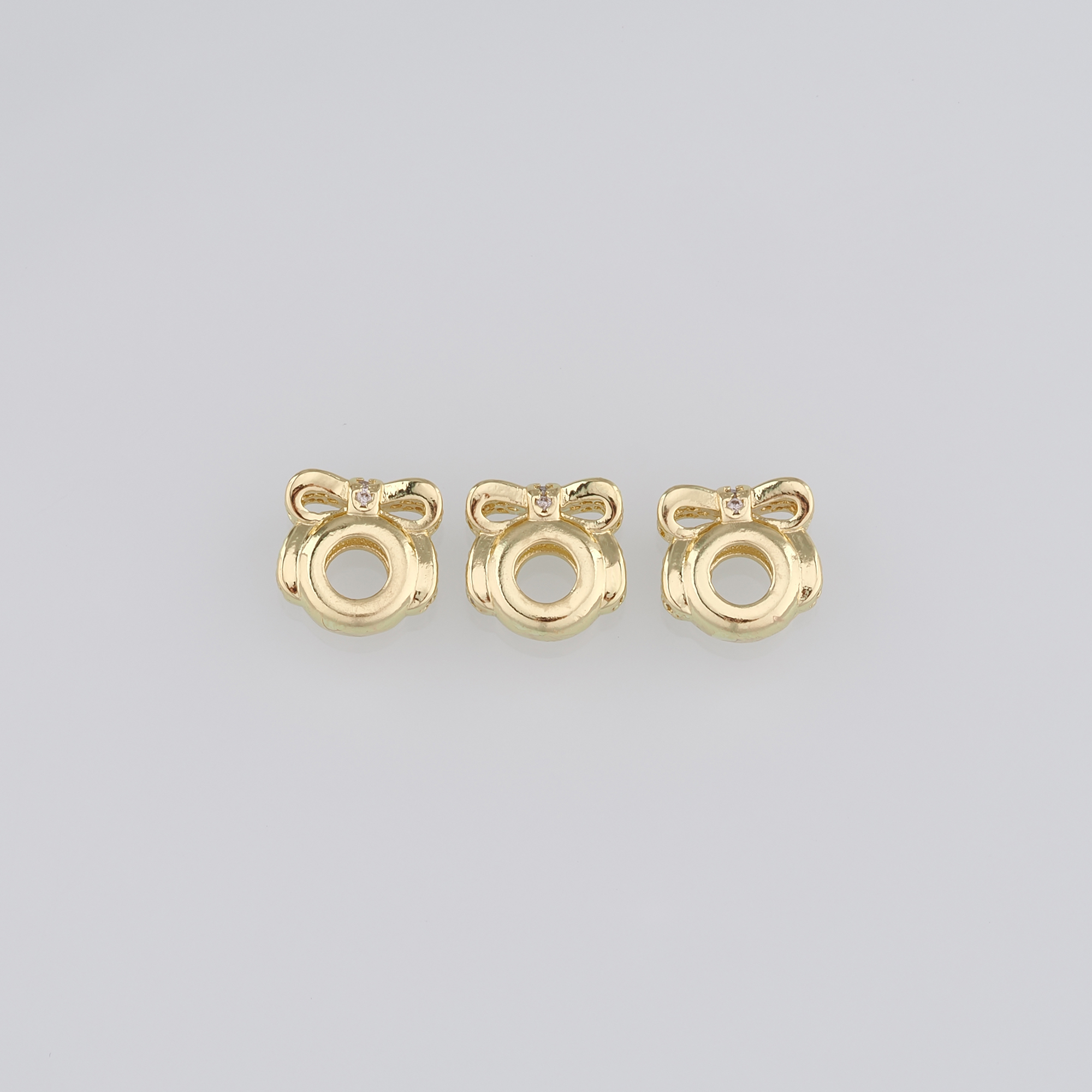 10Pcs 18K Gold Filled Bow Beads,Dainty Bow Spacer Beads,DIY Jewelry Making Supply