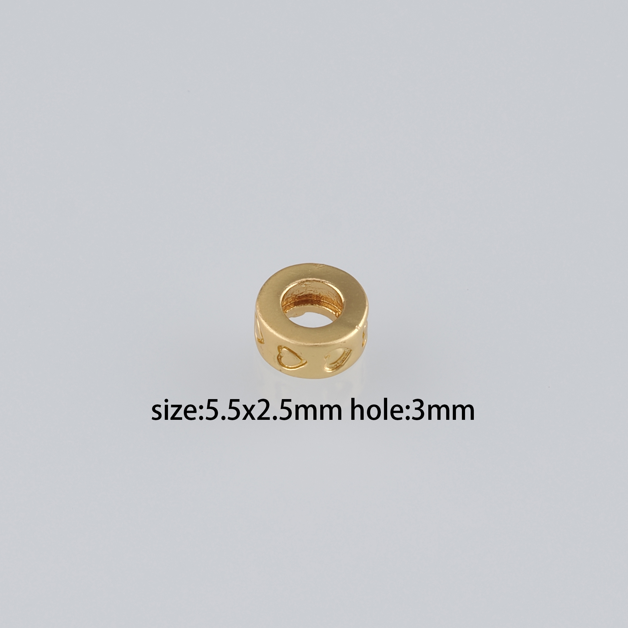 20Pcs 18K Gold Filled Heart Spacer Beads,Dainty Round Flat Spacer Beads,DIY Jewelry Making Supply