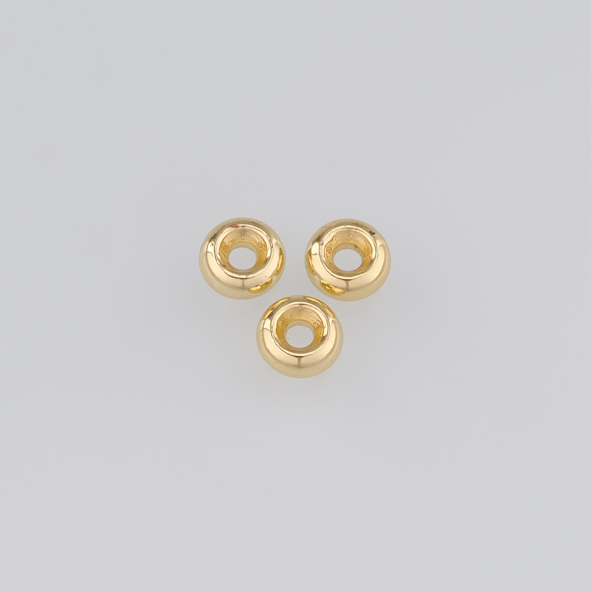 50Pcs 18K Gold Filled Round Flat Spacer Beads,Dainty Round Spacer Beads,DIY Jewelry Making Supply