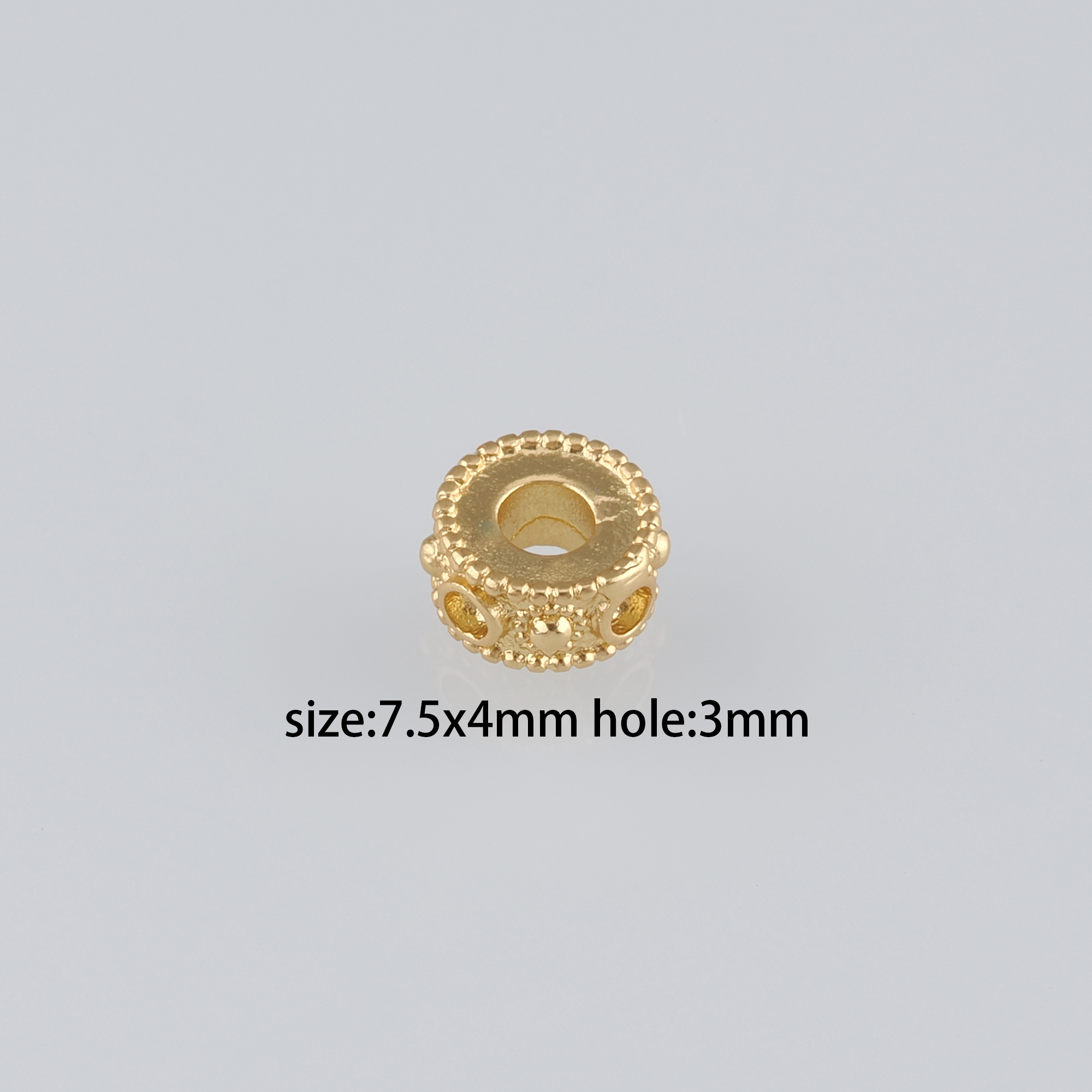 10Pcs 18K Gold Filled Round Flat Spacer Beads,Dainty Round Spacer Beads,DIY Jewelry Making Supply