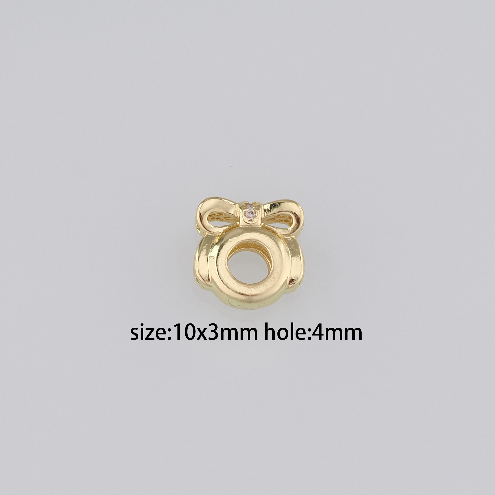 10Pcs 18K Gold Filled Bow Beads,Dainty Bow Spacer Beads,DIY Jewelry Making Supply