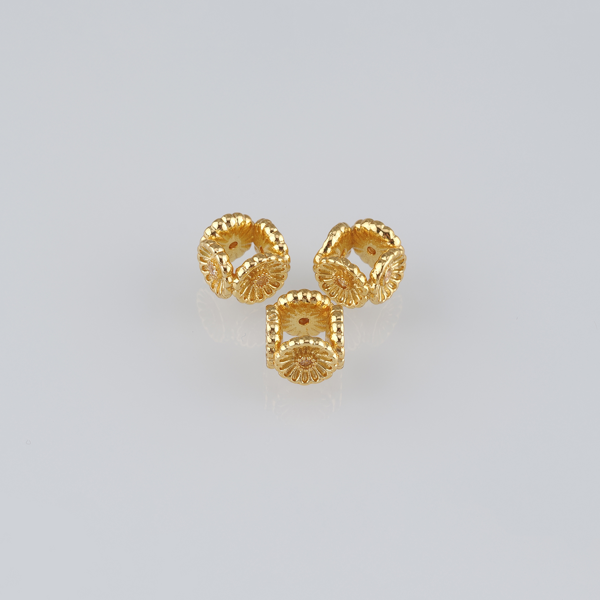 10Pcs 18K Gold Filled Daisy Beads,Dainty Flower Spacer Beads,DIY Jewelry Making Supply