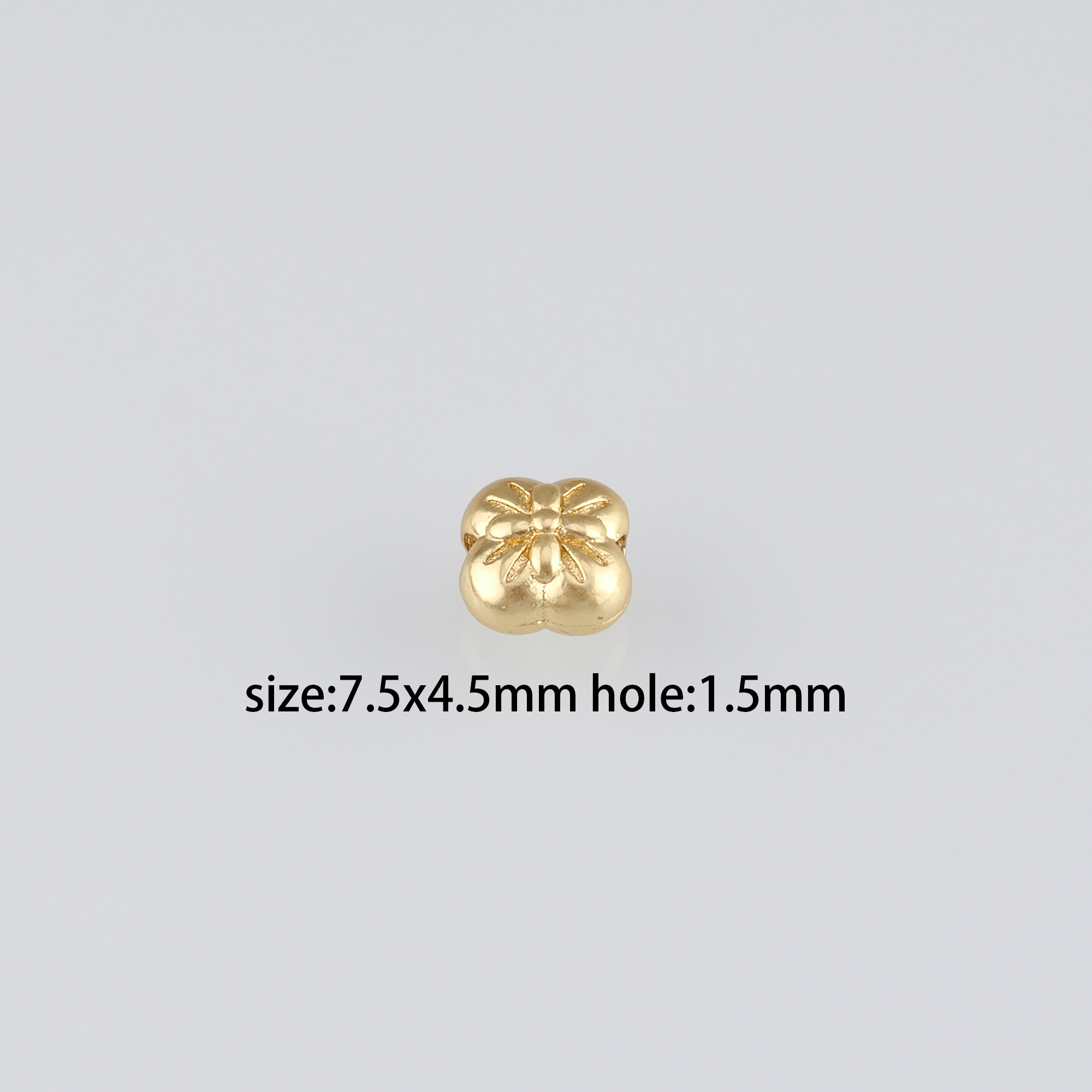 20Pcs 18K Gold Filled Flower Beads,Dainty Flower Flat Spacer Beads,DIY Jewelry Making Supply