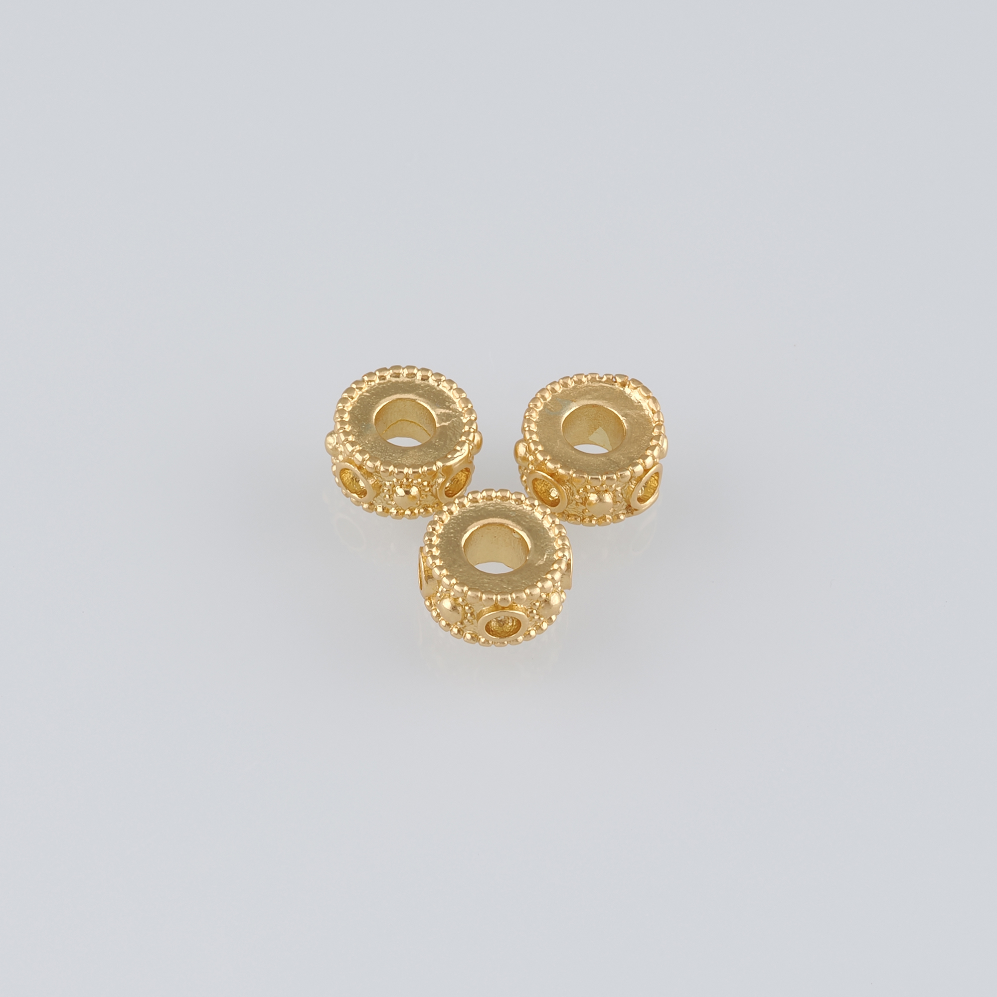 10Pcs 18K Gold Filled Round Flat Spacer Beads,Dainty Round Spacer Beads,DIY Jewelry Making Supply