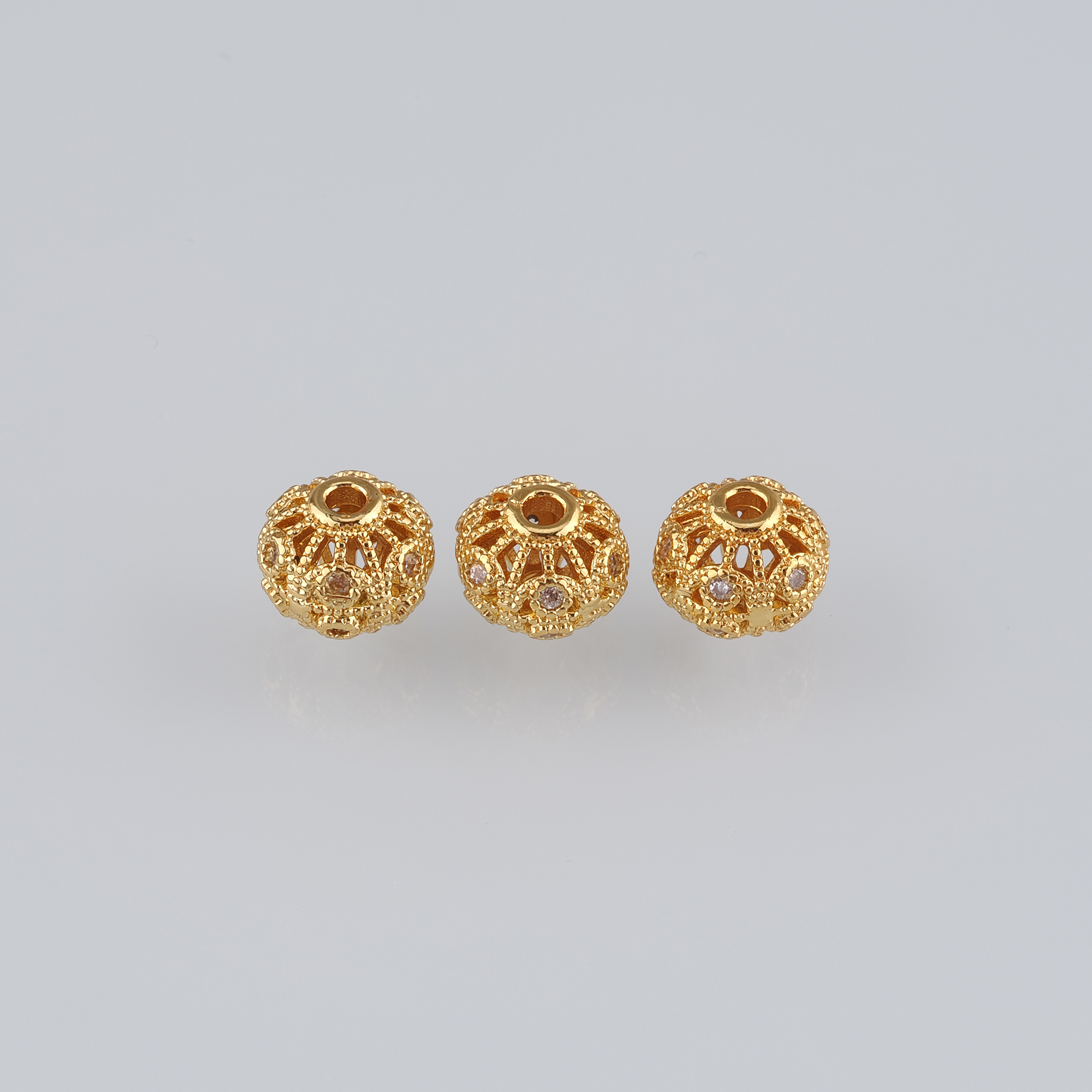 10Pcs 18K Gold Filled Round Spacer Beads,Gold Beads,Ball Bead for Bracelet Jewelry Necklace Making Supply