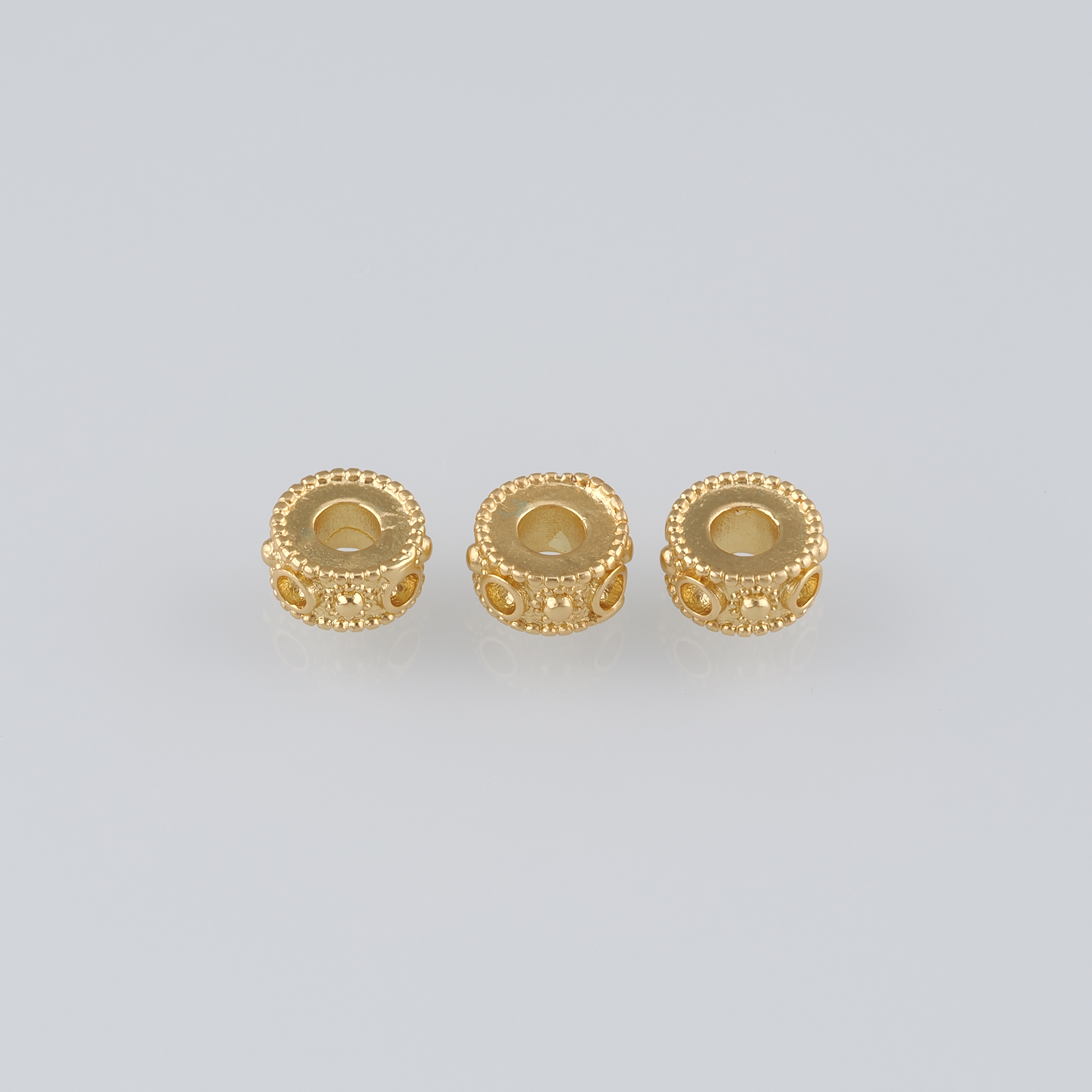 10Pcs 18K Gold Filled Round Flat Spacer Beads,Dainty Round Spacer Beads,DIY Jewelry Making Supply