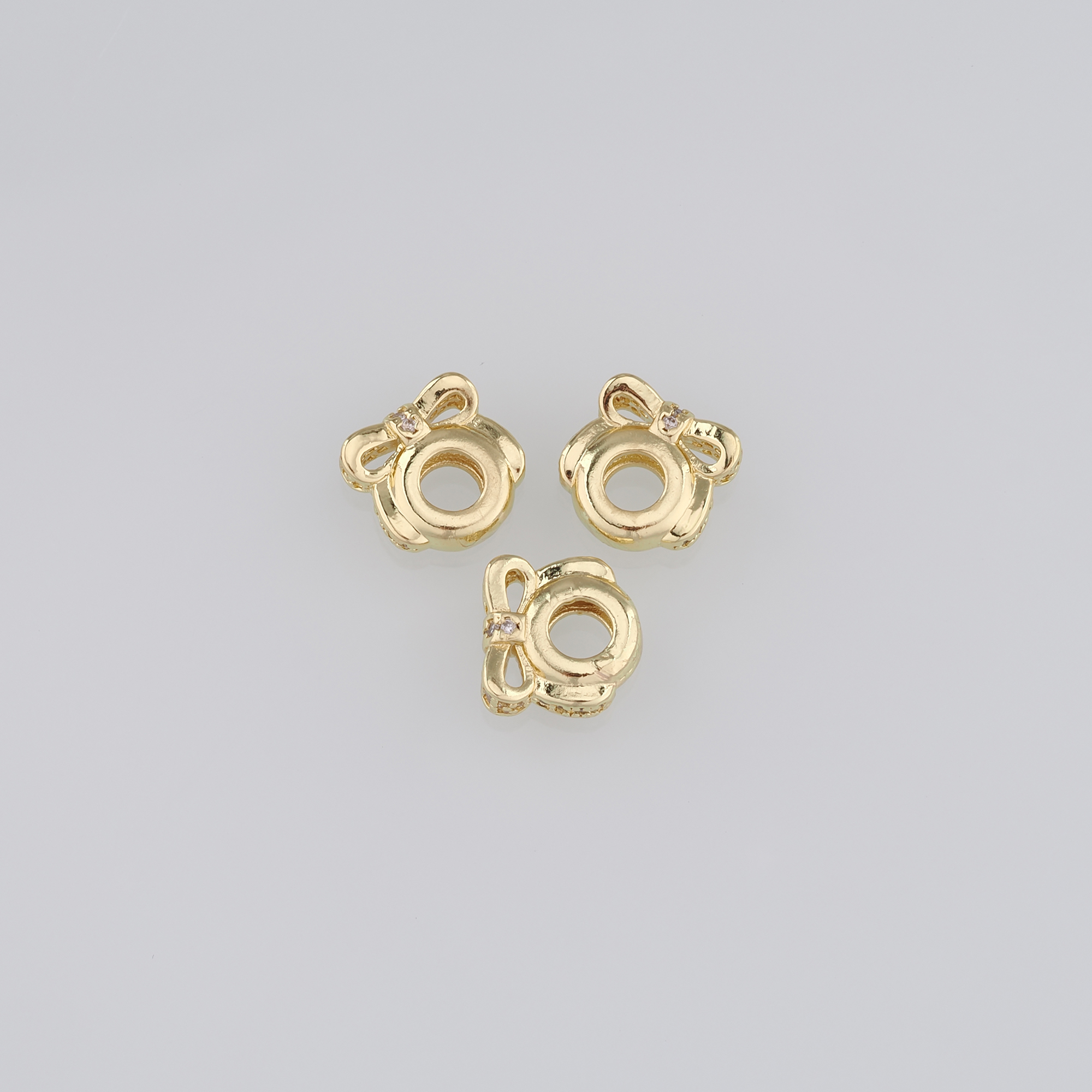 10Pcs 18K Gold Filled Bow Beads,Dainty Bow Spacer Beads,DIY Jewelry Making Supply