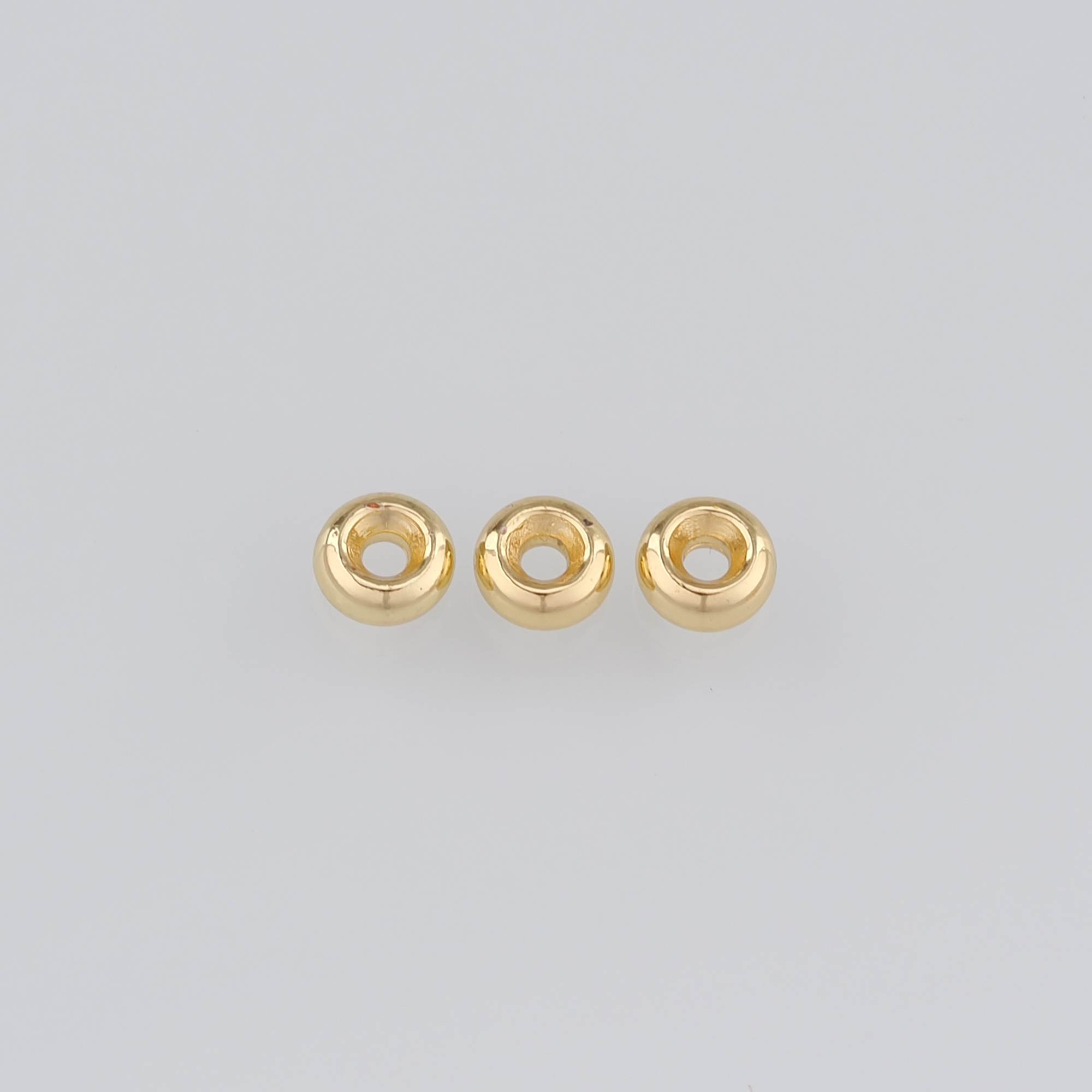 50Pcs 18K Gold Filled Round Flat Spacer Beads,Dainty Round Spacer Beads,DIY Jewelry Making Supply