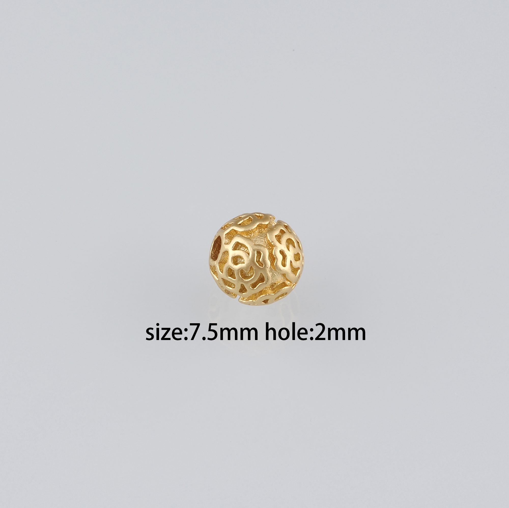 20Pcs 18K Gold Filled Flower Round Spacer Beads,Gold Beads,Ball Bead for Bracelet Jewelry Necklace Making Supply
