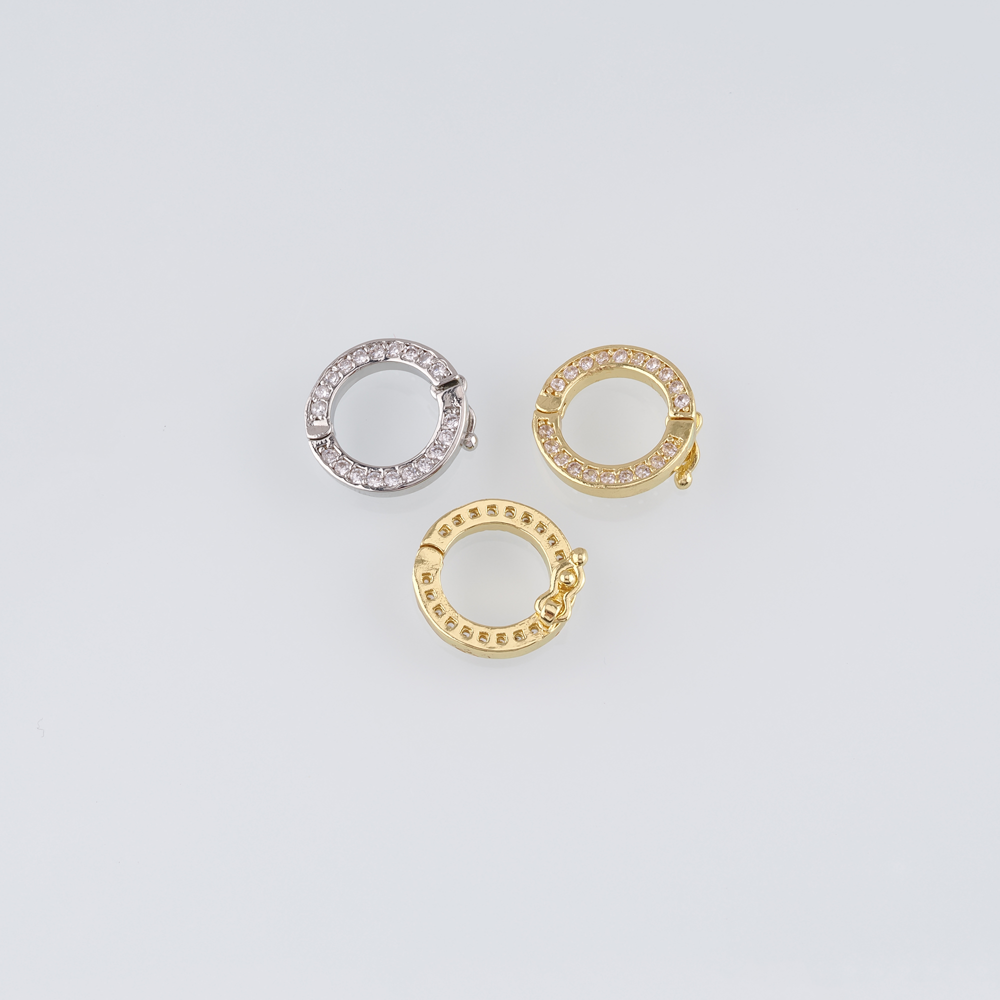 5pcs 18K Gold Filled Round Snap Clasp,Dainty Push Gate Clasp Lock for DIY Jewelry Necklace Bracelet
