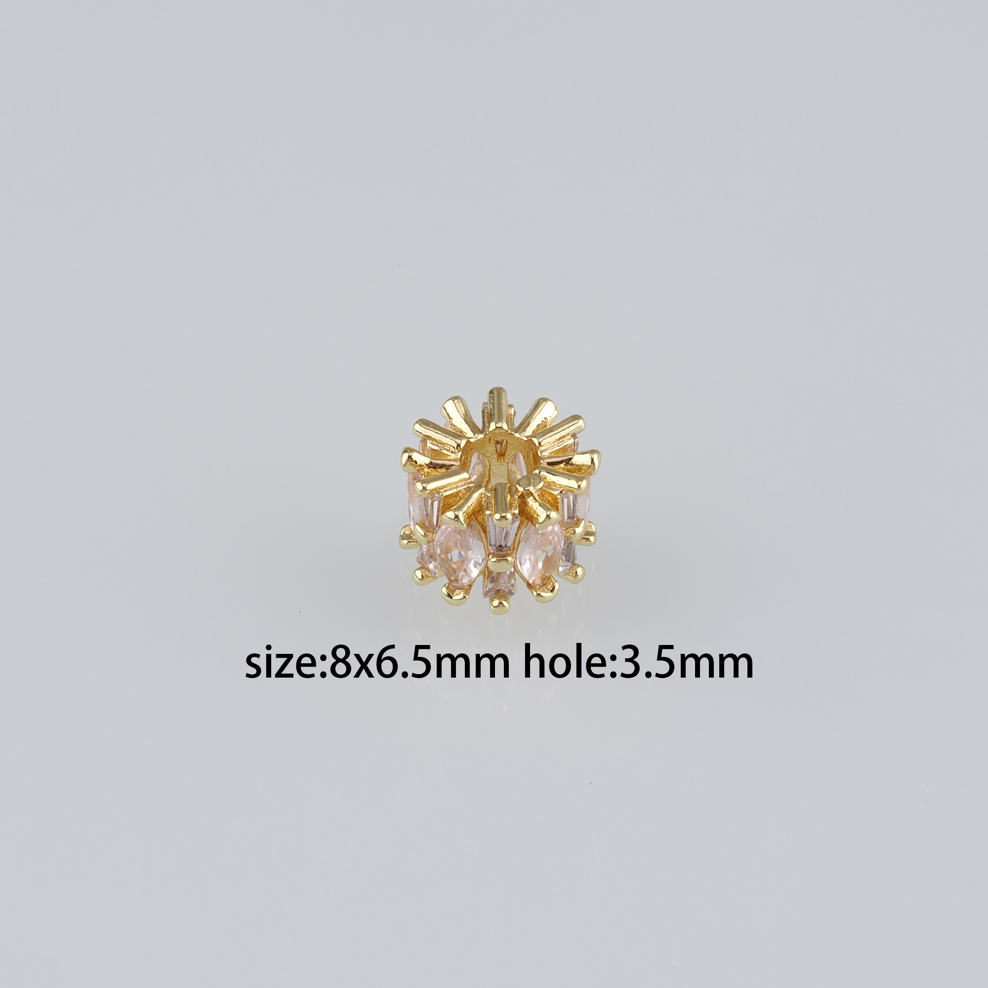 10Pcs 18K Gold Filled Barrel Spacer Beads,CZ Micro Pave Barrel Beads for Bracelet Jewelry Necklace Making Supply