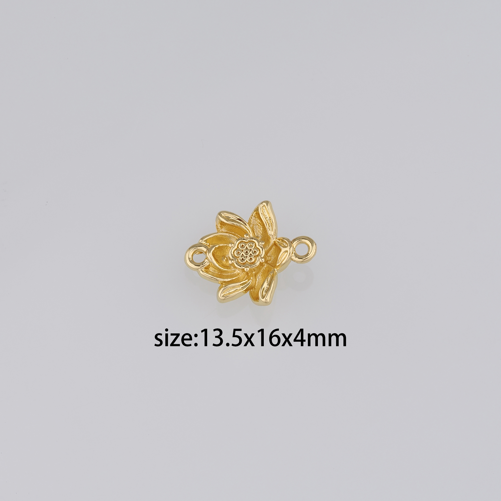 20pcs 18K Gold Filled Lotus Connector,Dainty Floral Charm Necklace Bracelet for DIY Jewelry Making Supply