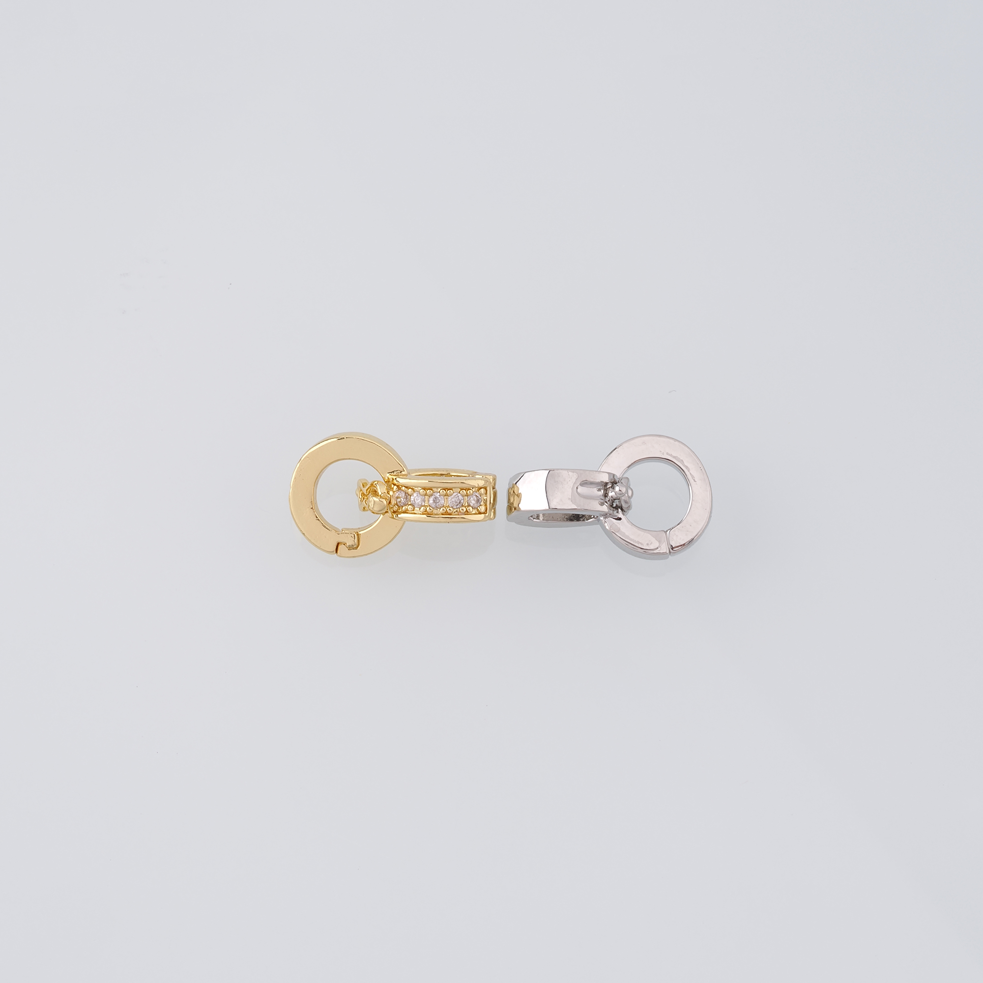 10pcs 18K Gold Filled Round Snap Clasp,Dainty Push Gate Clasp Lock for DIY Jewelry Necklace Bracelet