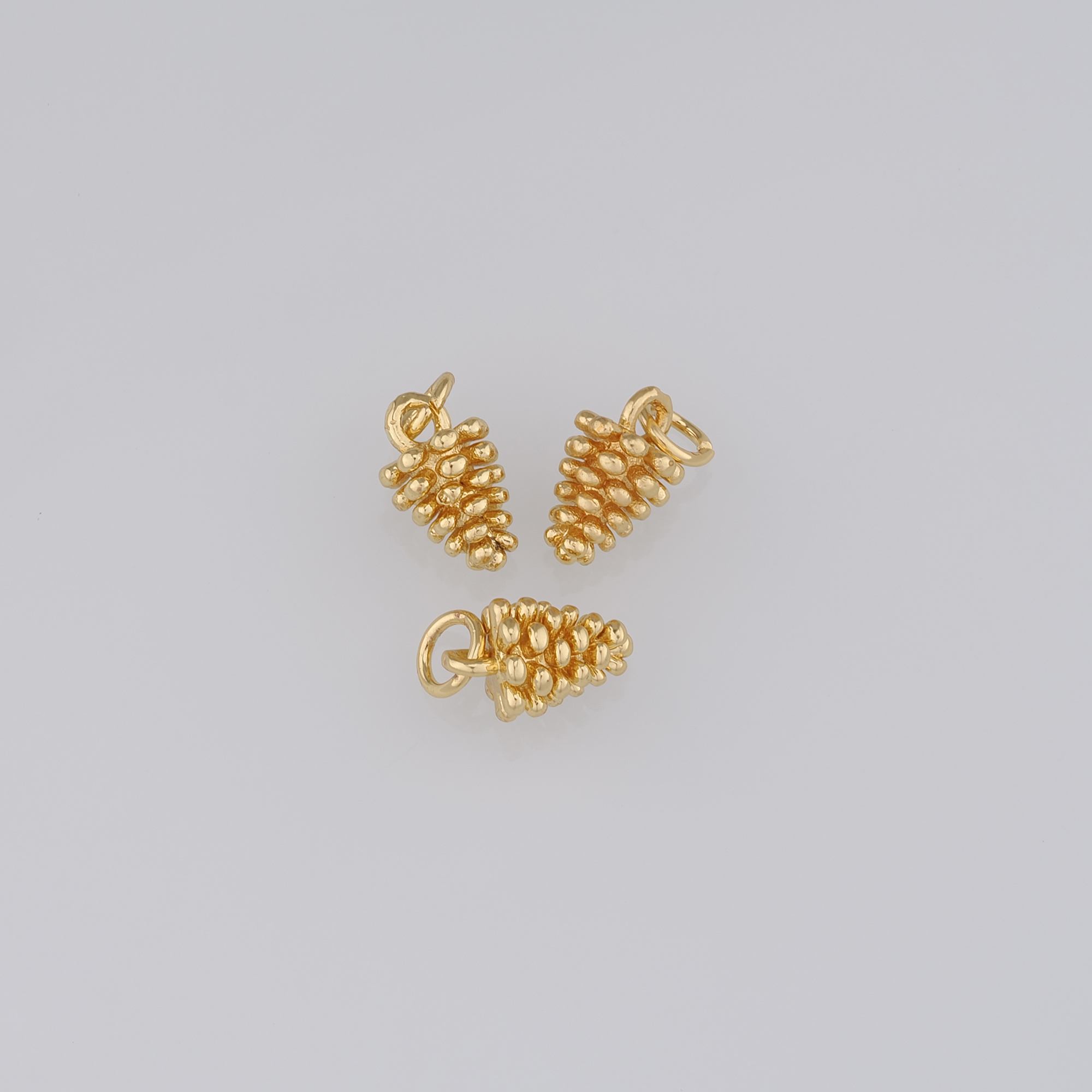 20Pcs 18K Gold Filled Pine Cone Pendant,Dainty Pine Cone Charm Earrings Necklace for DIY Jewelry Making Supply